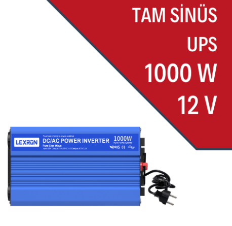 LEXRON 1000W-12V TAM SİNÜS İNVERTER (UPS)