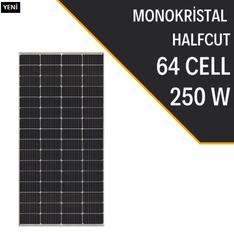 LEXRON 250W HALF CUT MONOKRİSTAL GÜNEŞ PANELİ