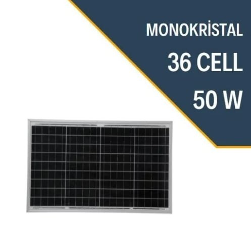 LEXRON 50W MONOKRİSTAL GÜNEŞ PANELİ