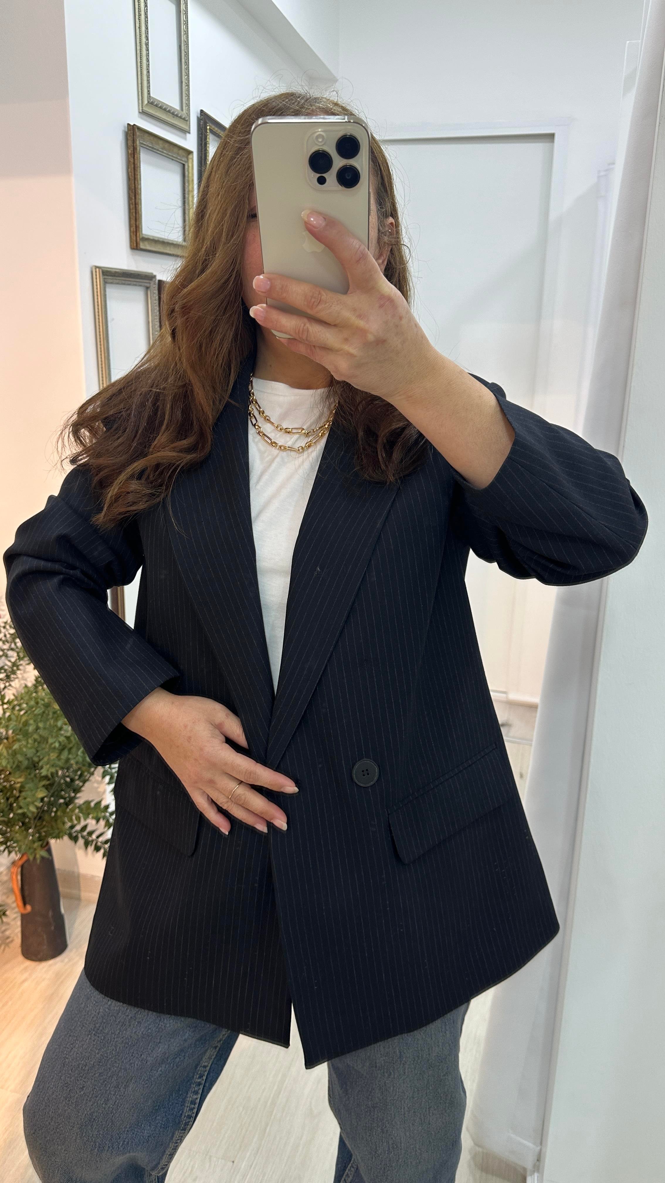 Çizgili Blazer CeketCeket03-CK0010