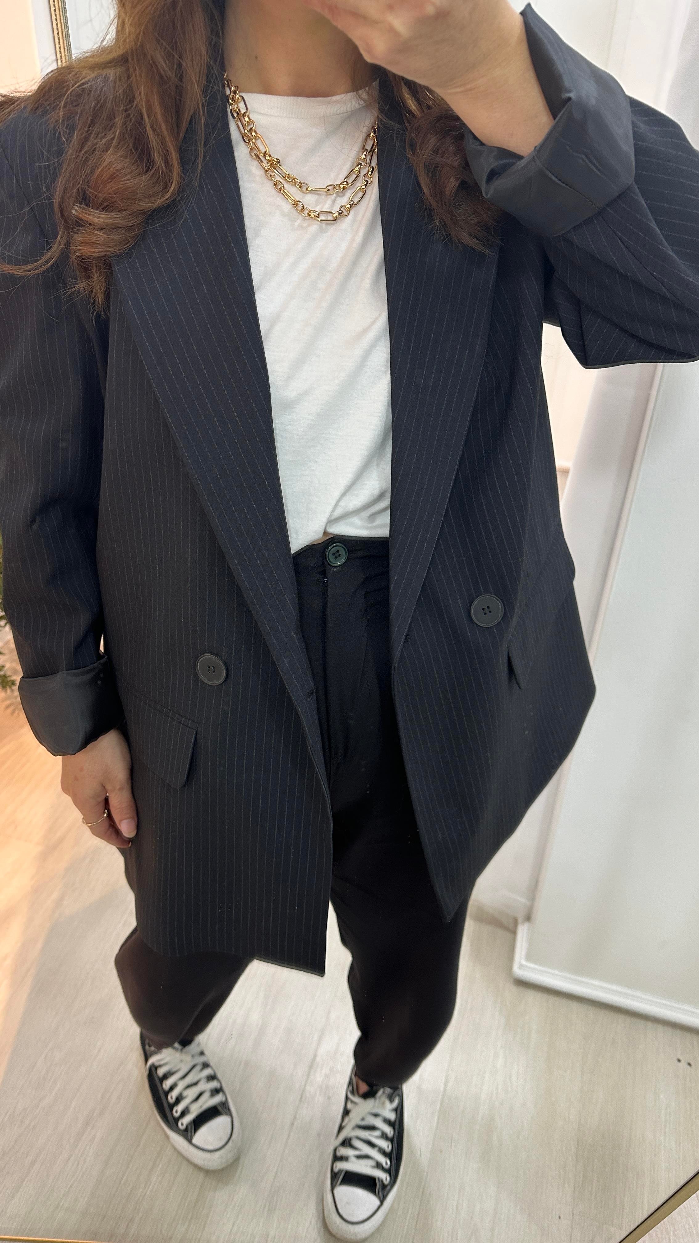 Çizgili Blazer CeketCeket03-CK0010