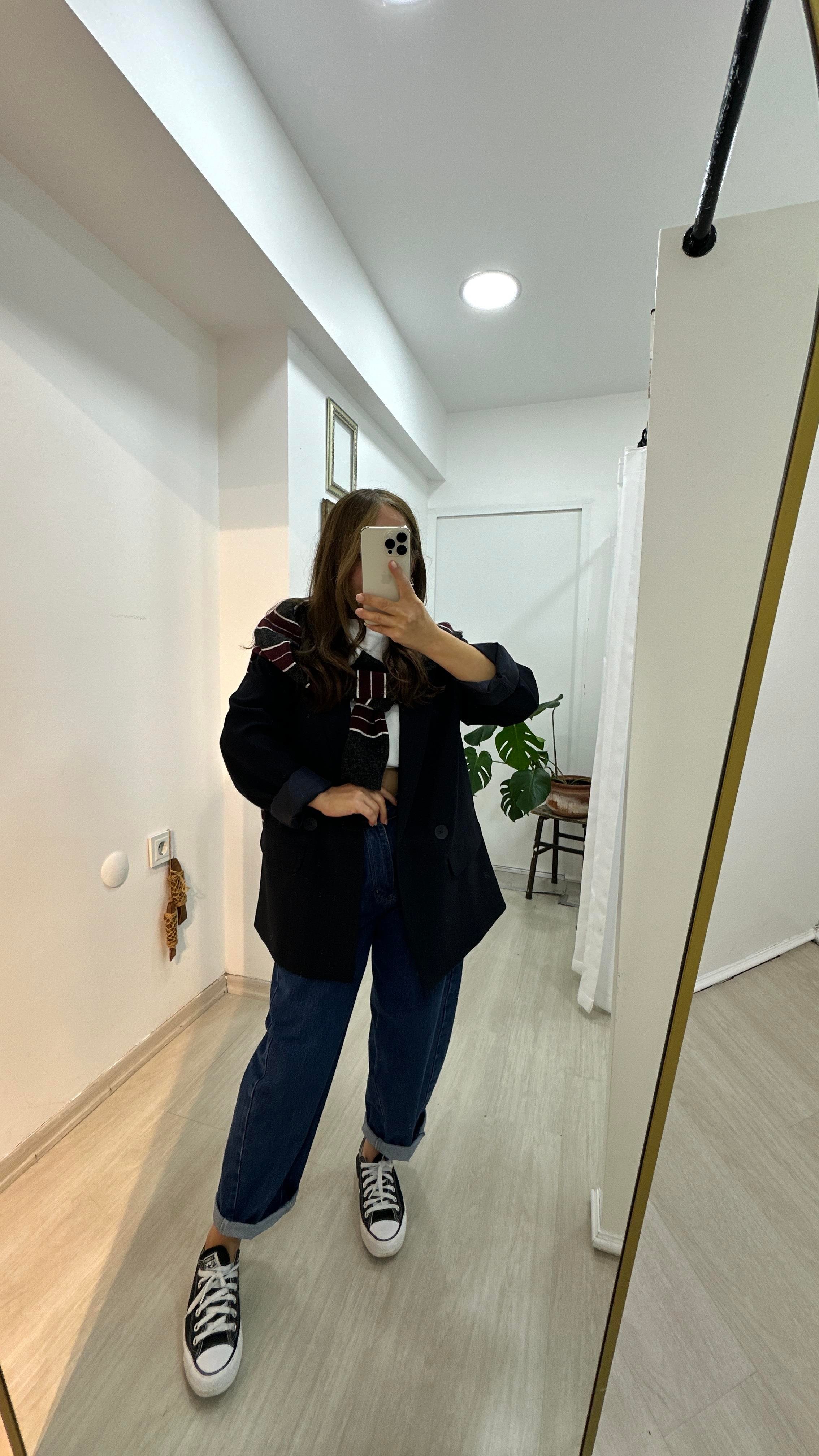 Lacivert Çizgili Blazer CeketCeket1C16
