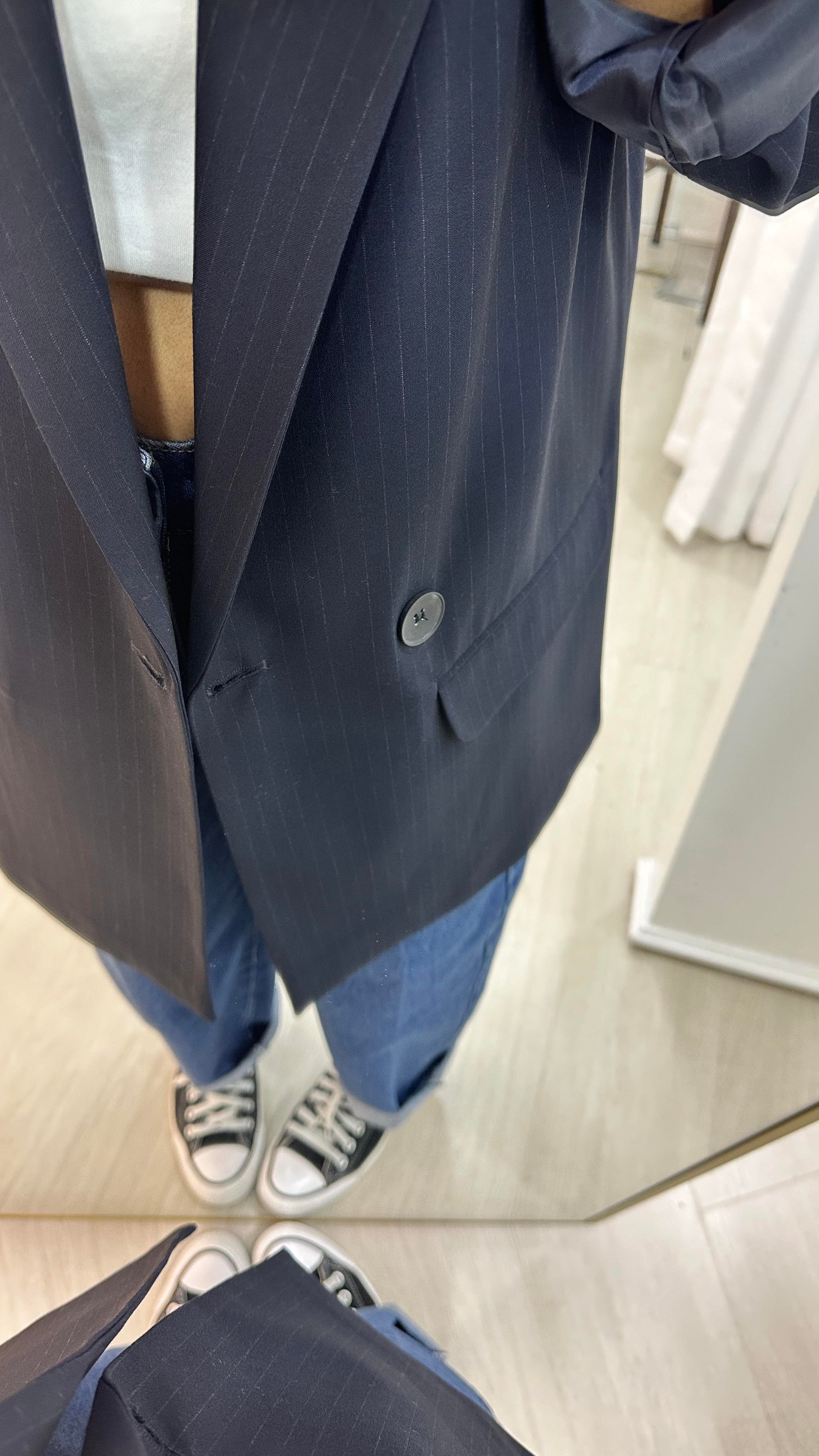 Lacivert Çizgili Blazer CeketCeket1C16