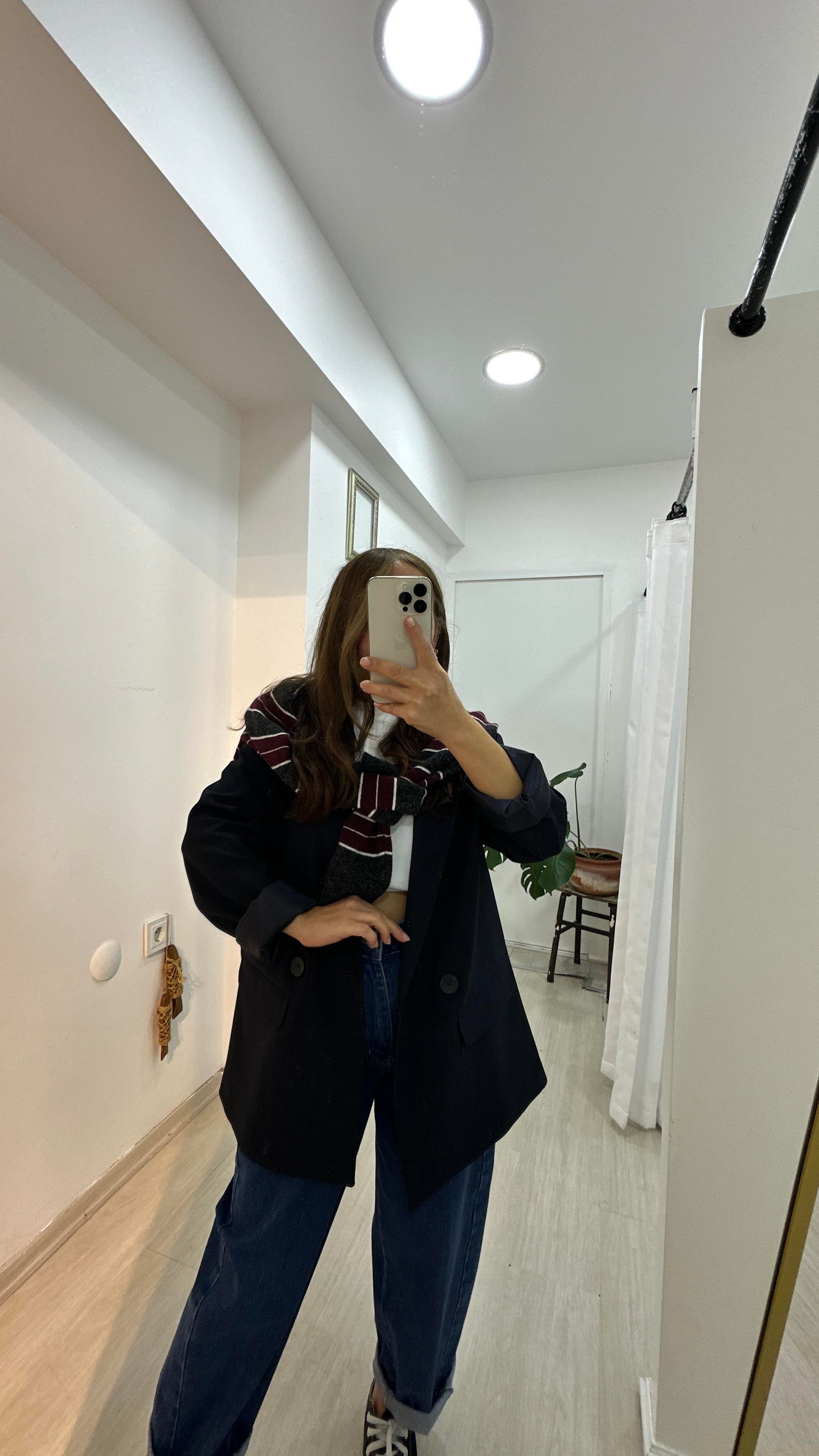 Lacivert Çizgili Blazer CeketCeket1C16