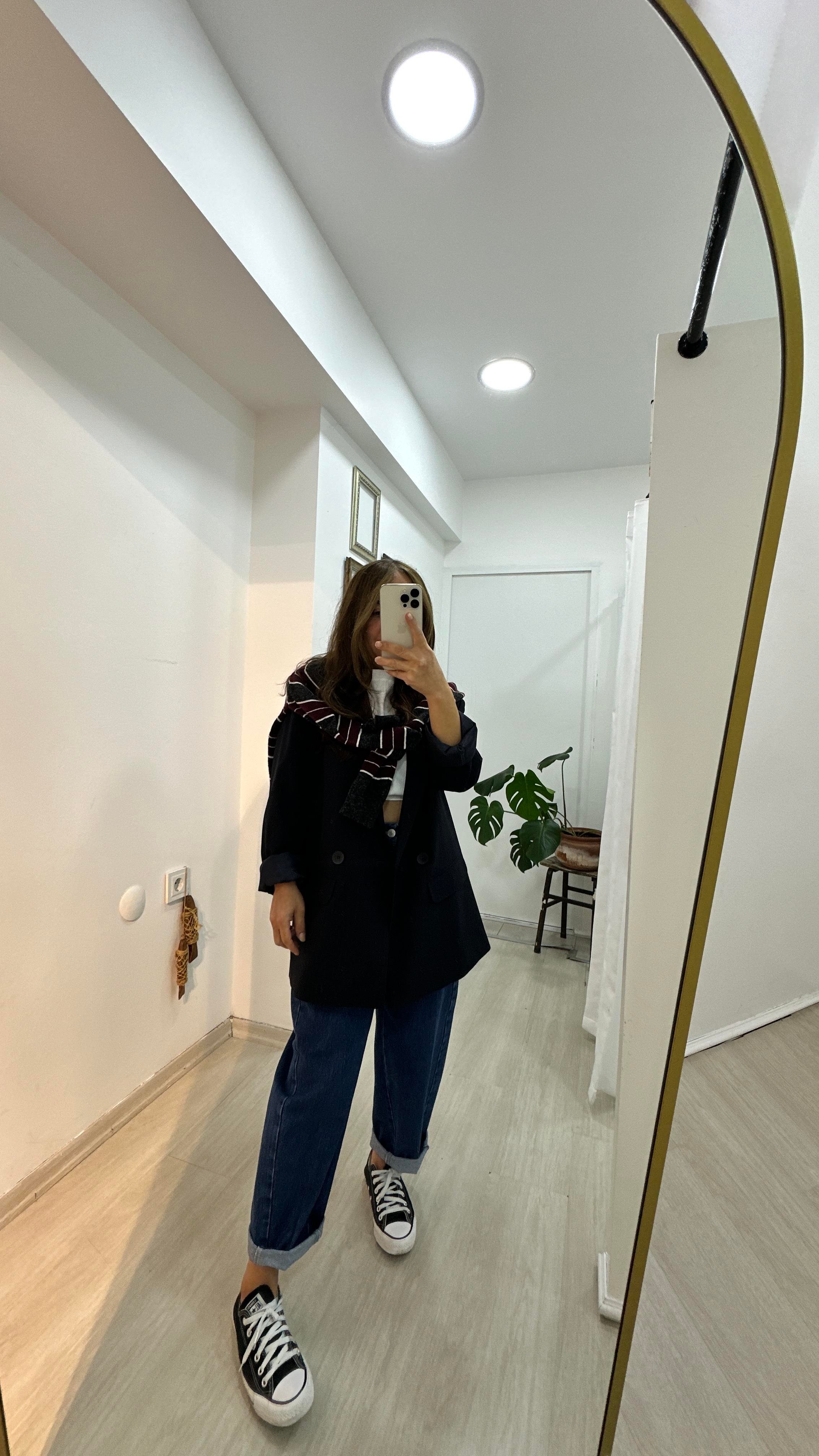 Lacivert Çizgili Blazer CeketCeket1C16