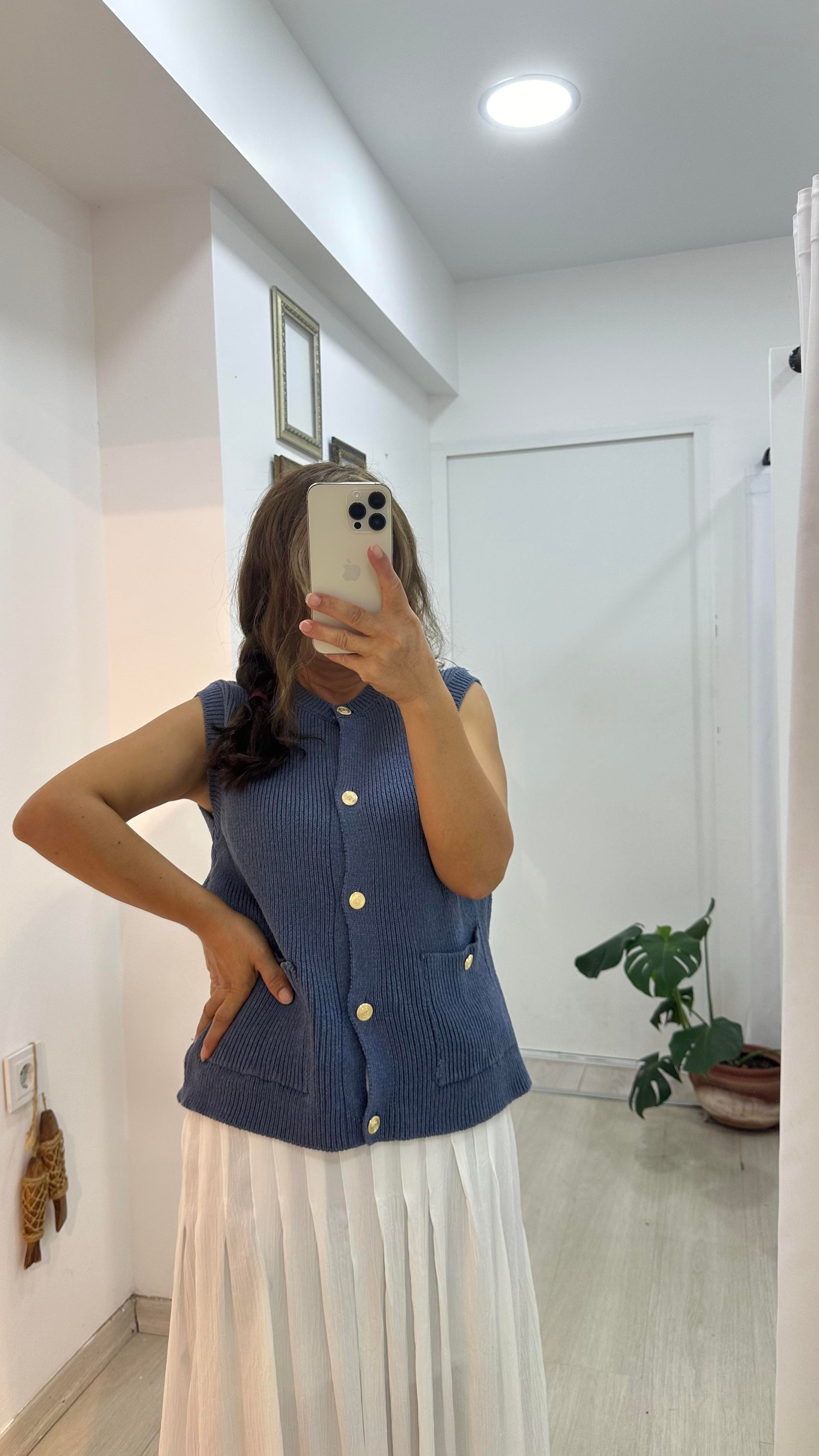 Triko Yelek - MaviYelek3Y01