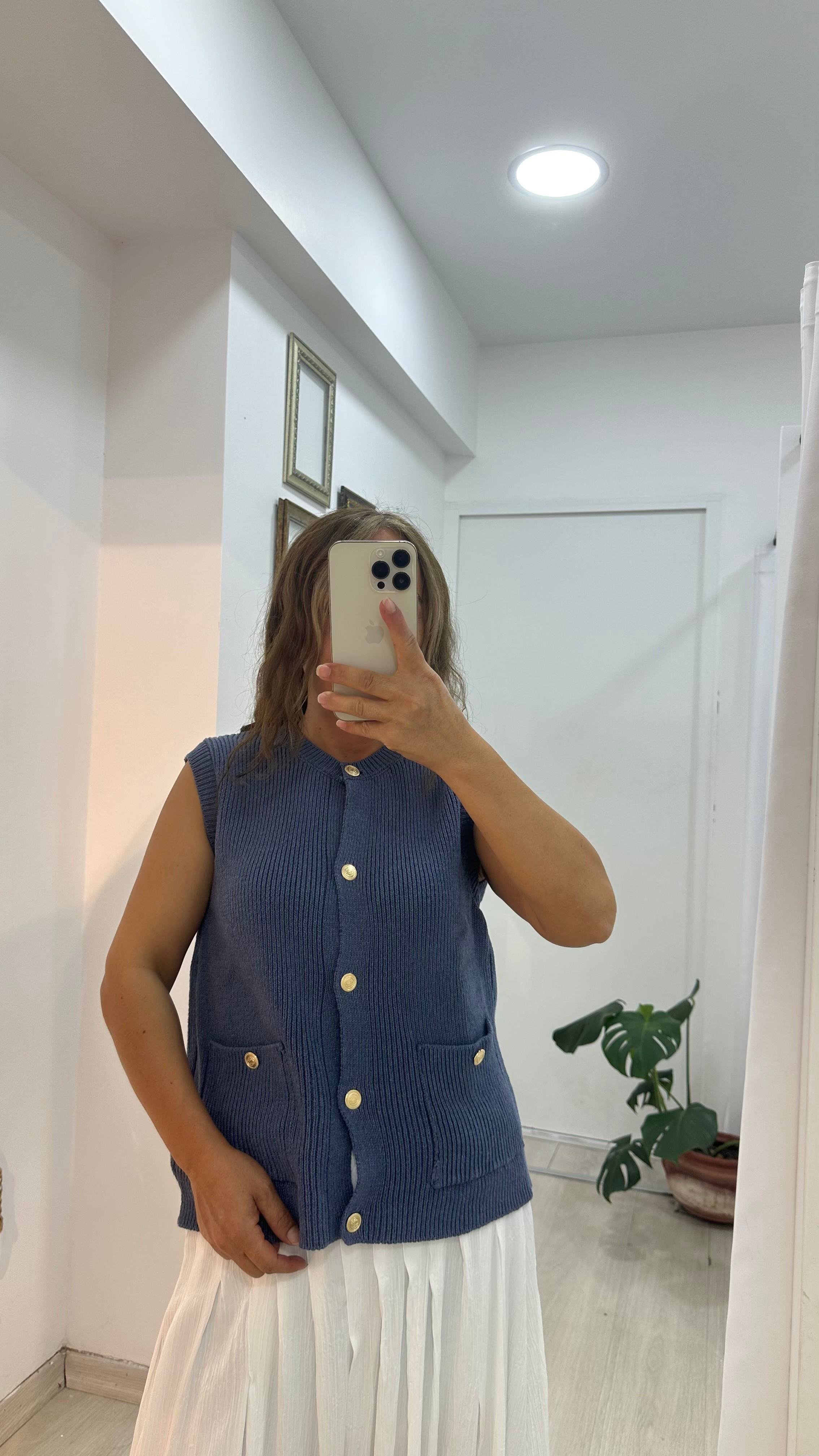 Triko Yelek - MaviYelek3Y01