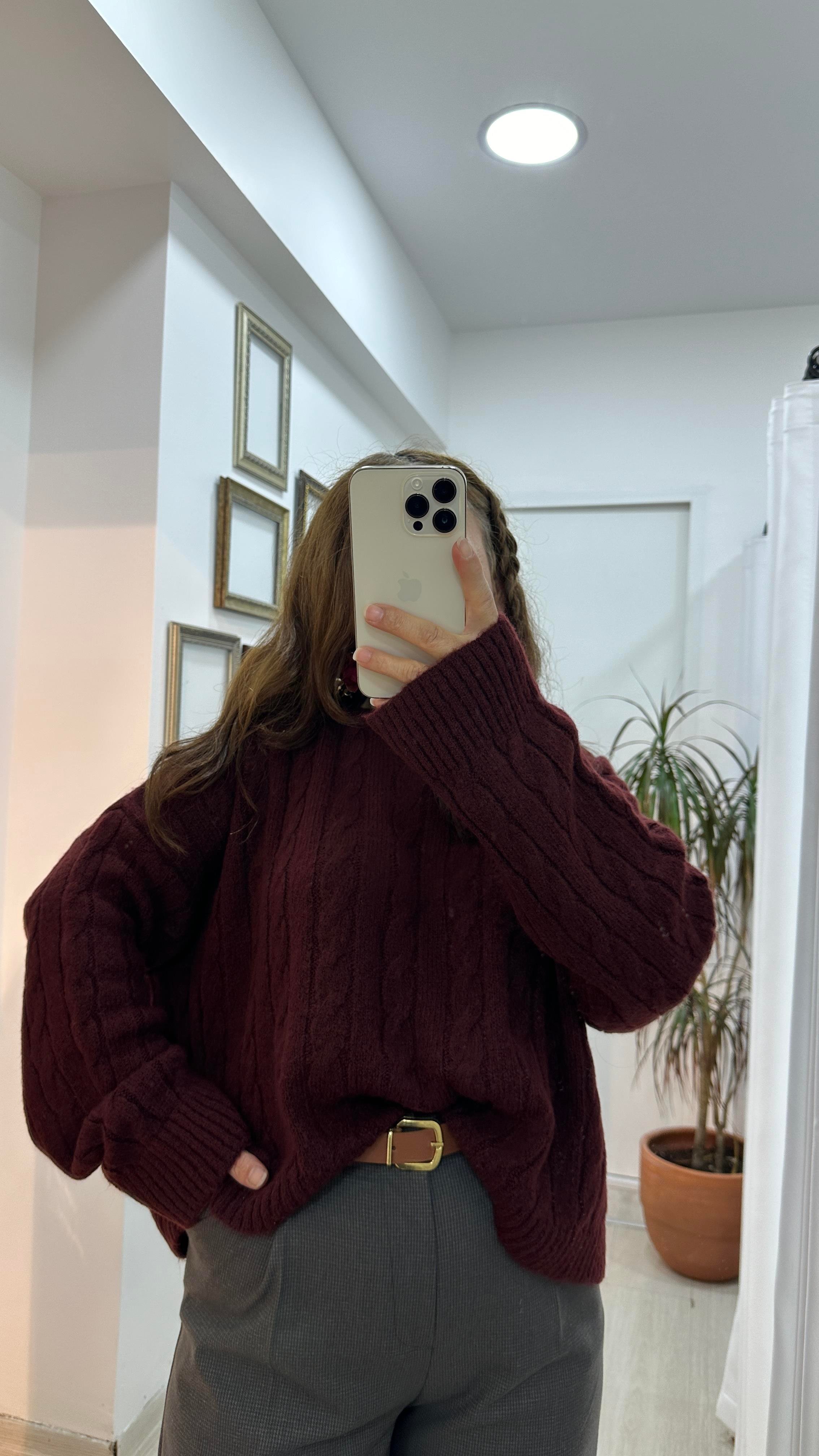 Örgü Desenli Oversize Triko KazakTriko & Kazak02-TK0002