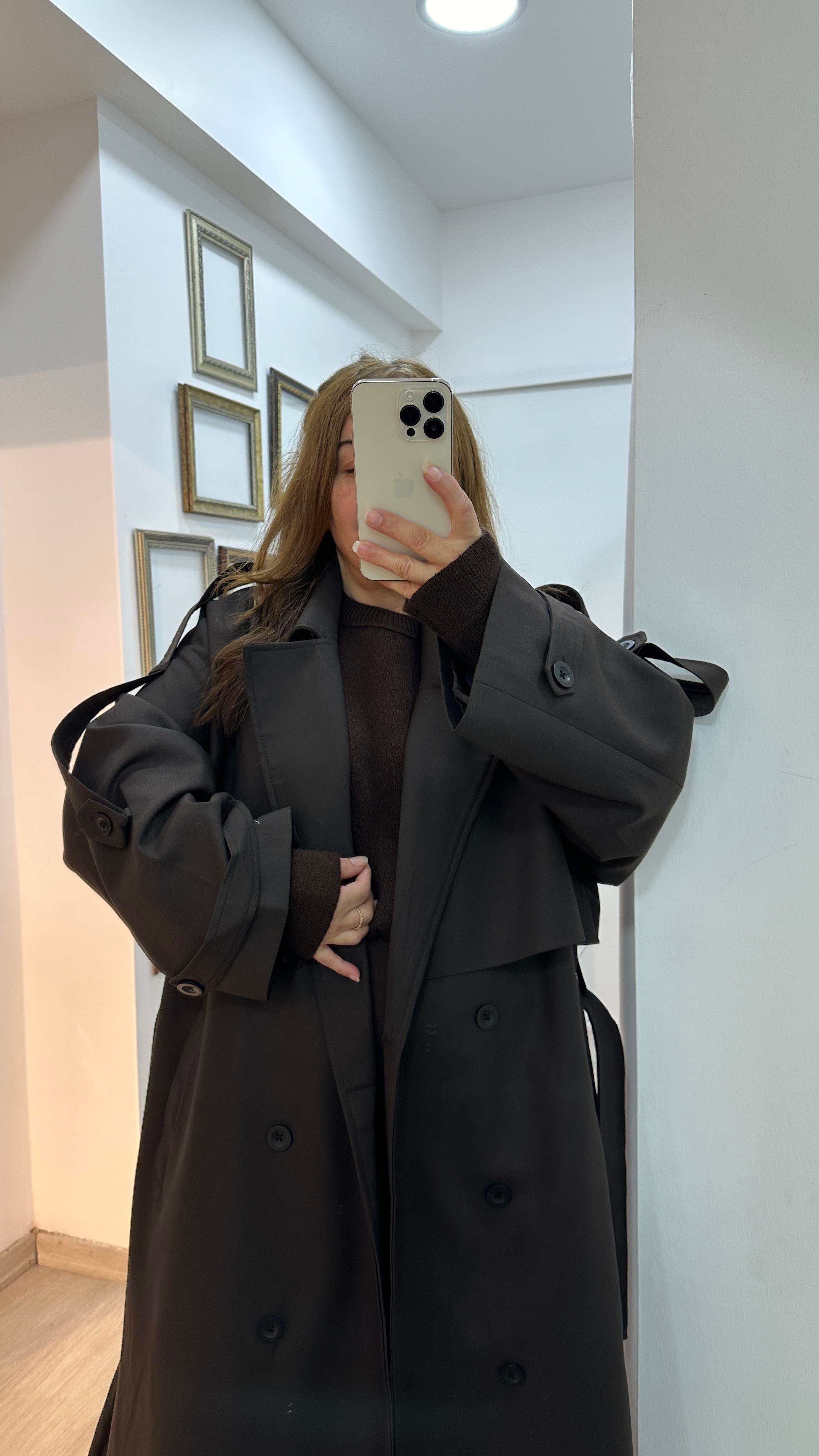 Oversize Açık Kahve TrençkotTrençkot03-TRÇ0001