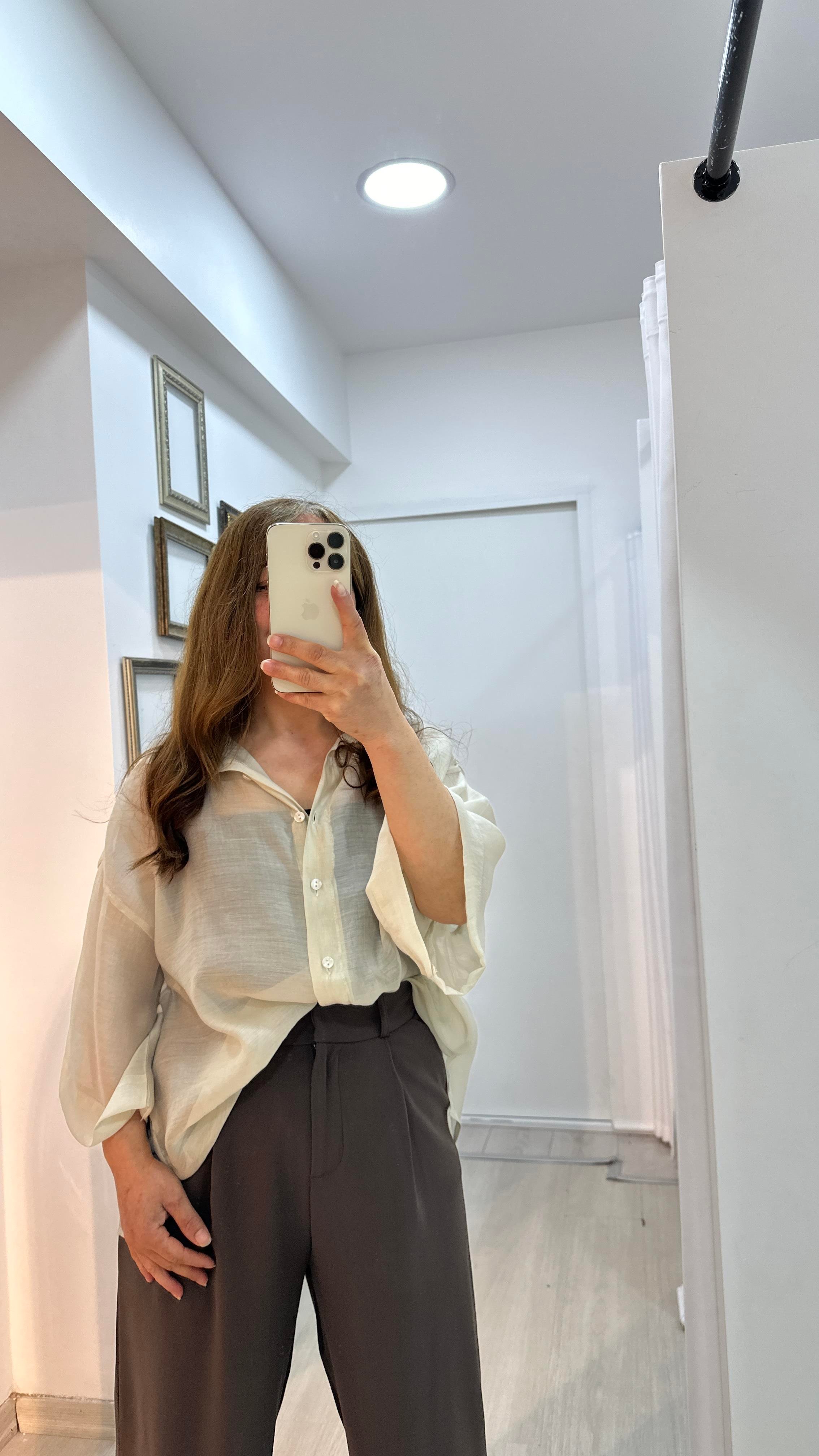 Oversize İpeksi Polyester Gömlek - TaşGömlek02-GK0010