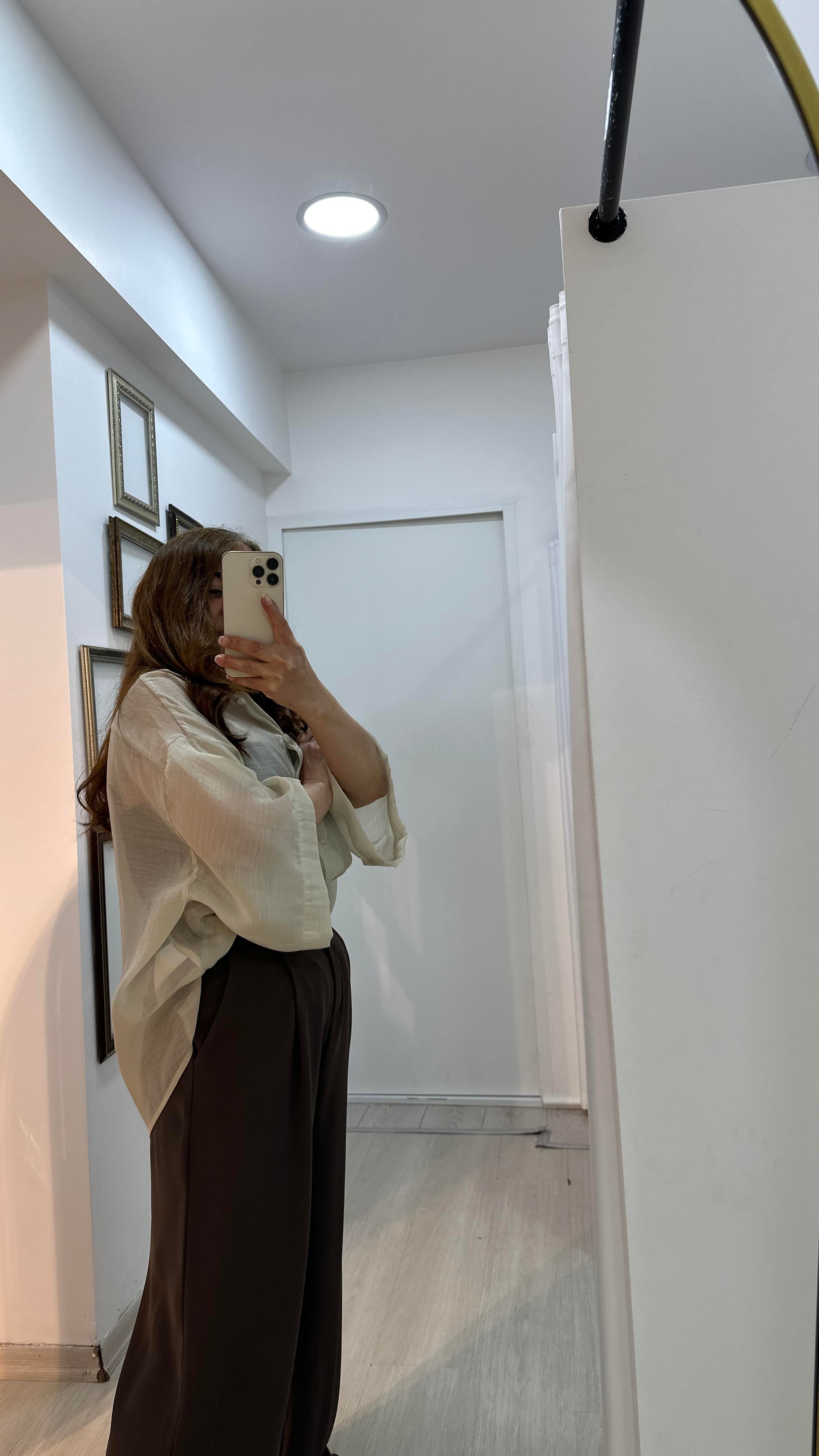Oversize İpeksi Polyester Gömlek - TaşGömlek02-GK0010