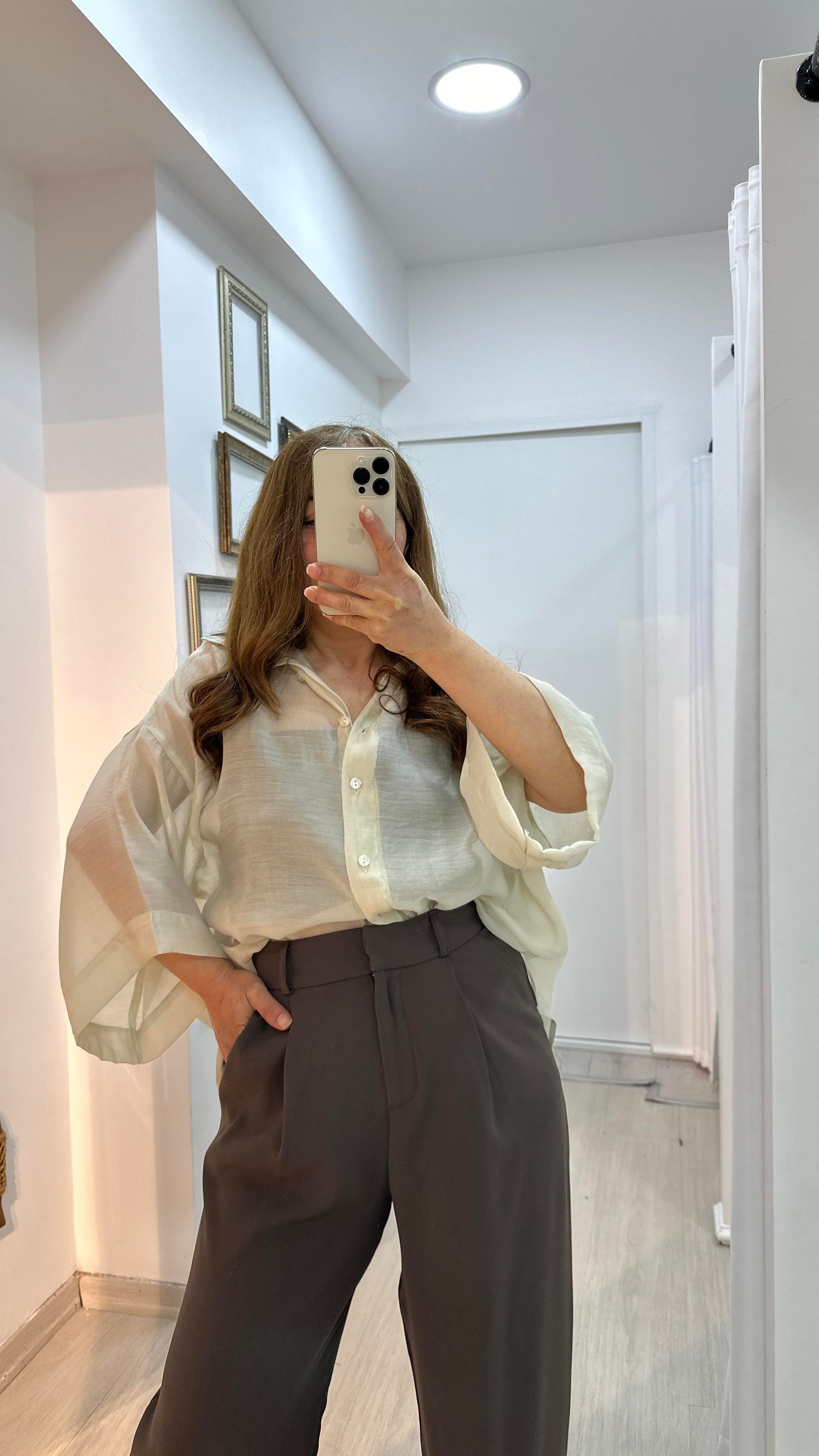 Oversize İpeksi Polyester Gömlek - TaşGömlek02-GK0010