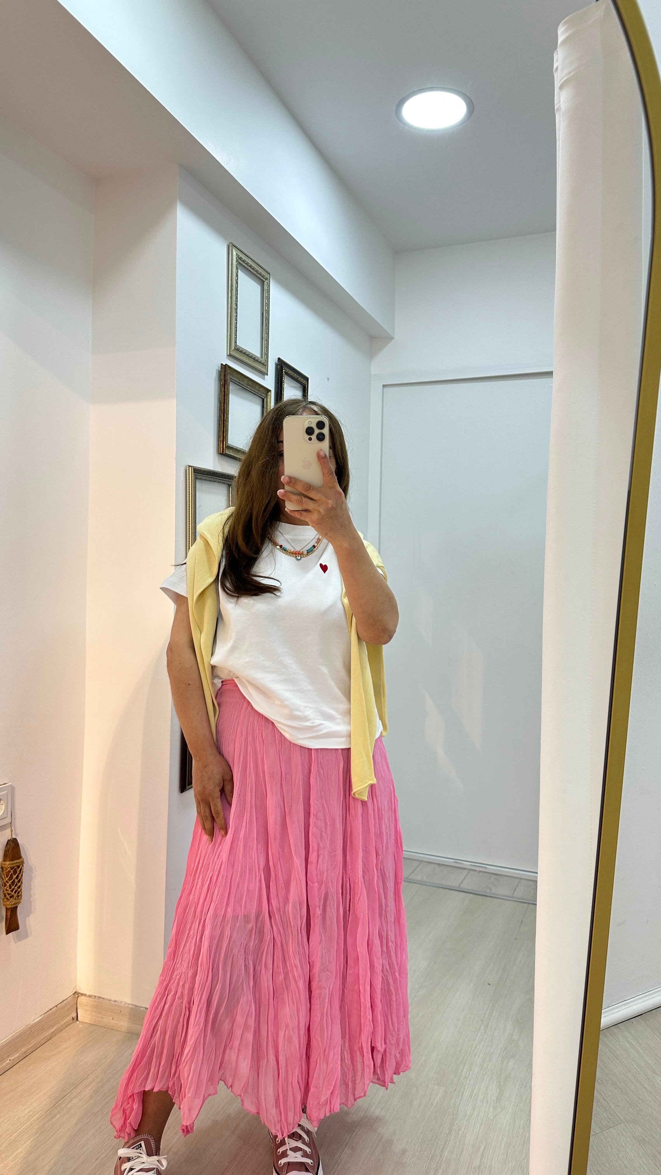 Pembe Astarlı Tül EtekEtek01-EK0029