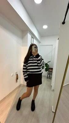 Polo Yaka Kahve Çizgili TrikoTriko & Kazak2T11
