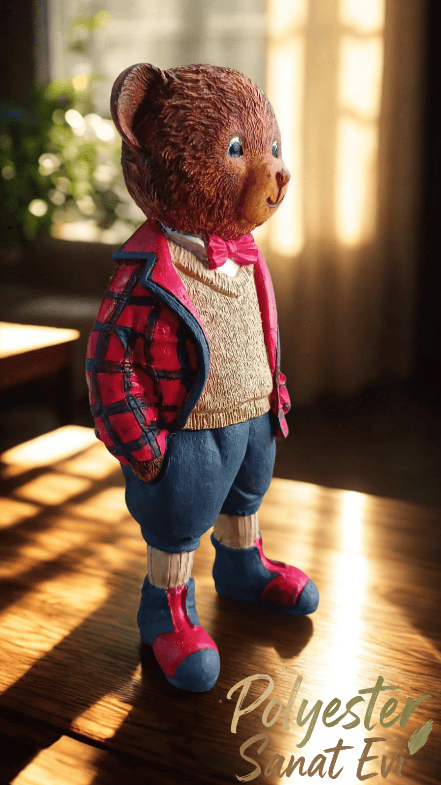 Ayı fiğürü 15 cm el boyaması