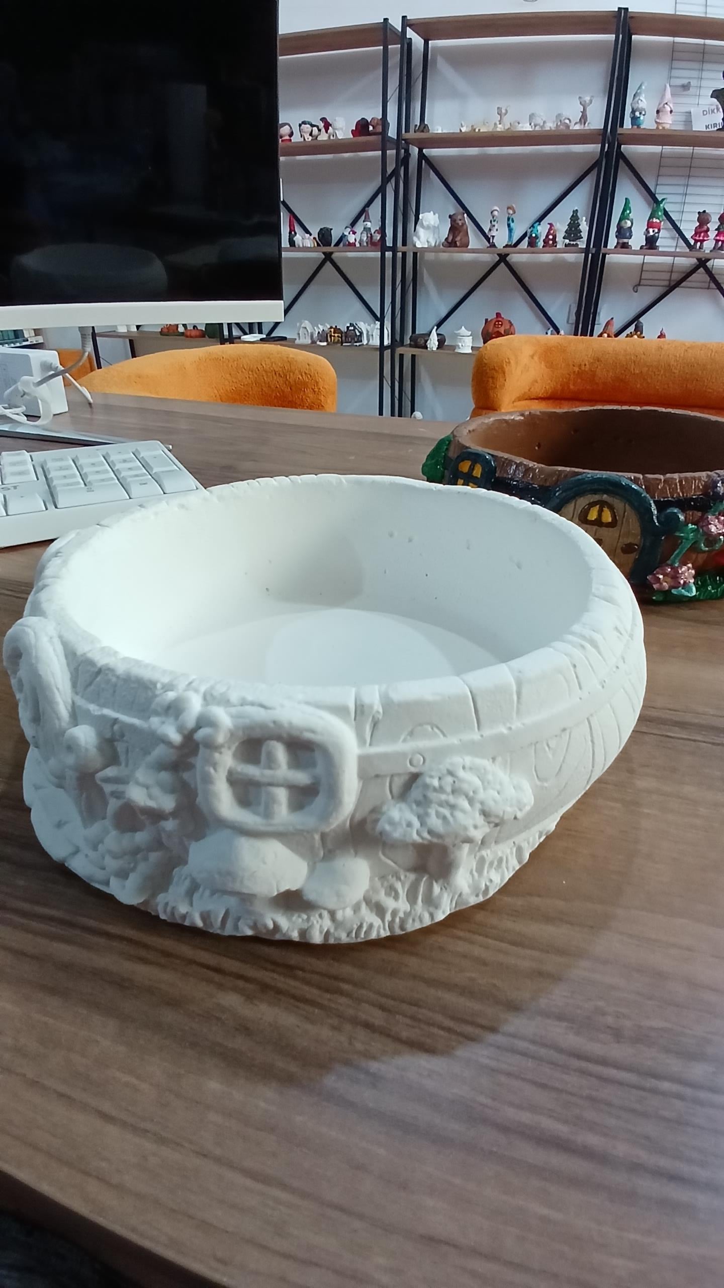 Boyasız Dekoratif Saksı çapı 17cm