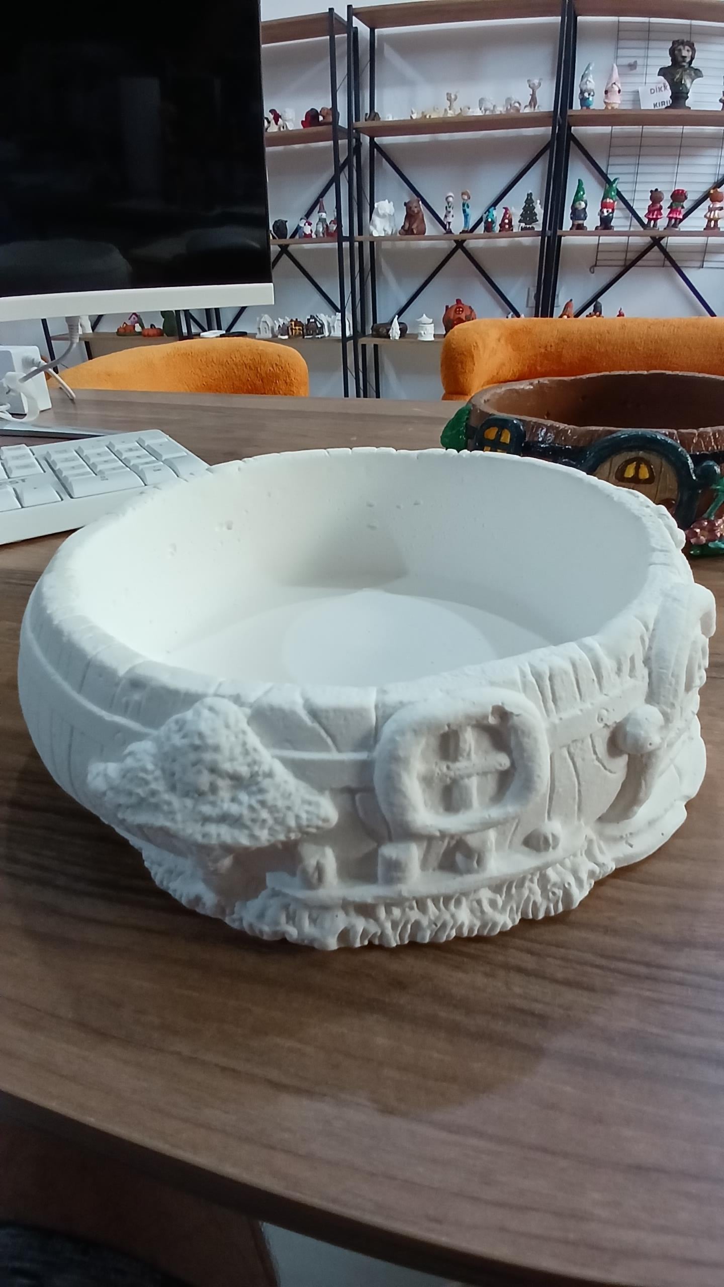 Boyasız Dekoratif Saksı çapı 17cm