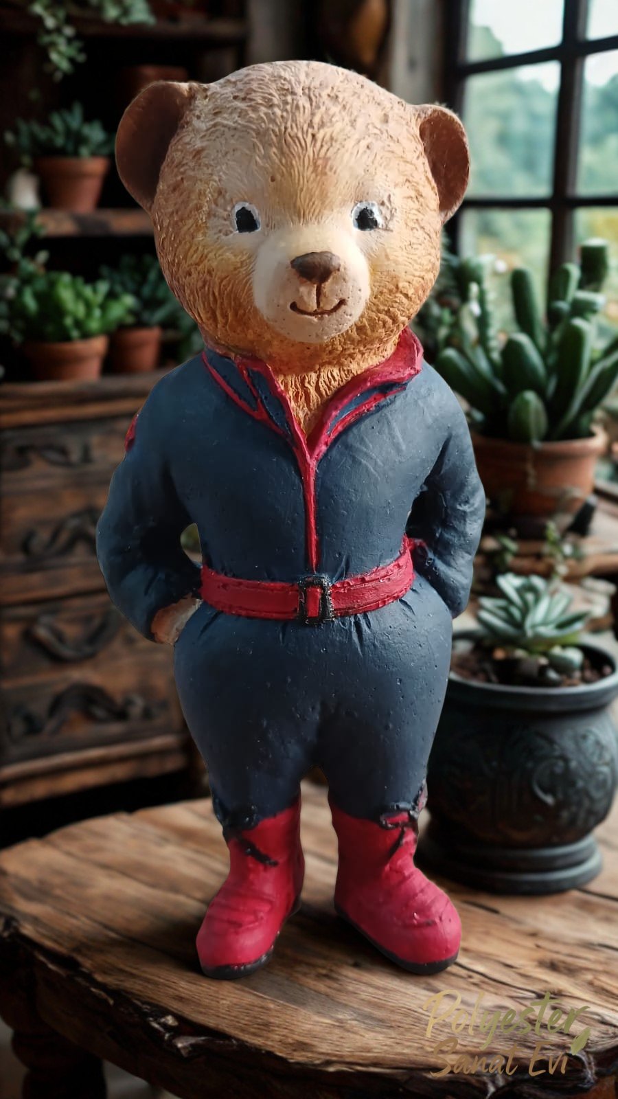 El boyaması Ayı fiğürü 15 cm 