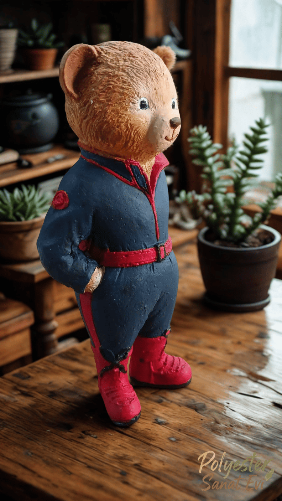 El boyaması Ayı fiğürü 15 cm 