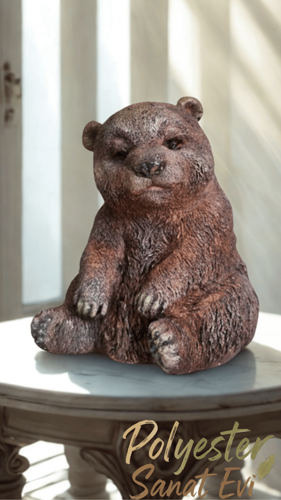Gerçekci Ayı biblo 14cm el boyaması