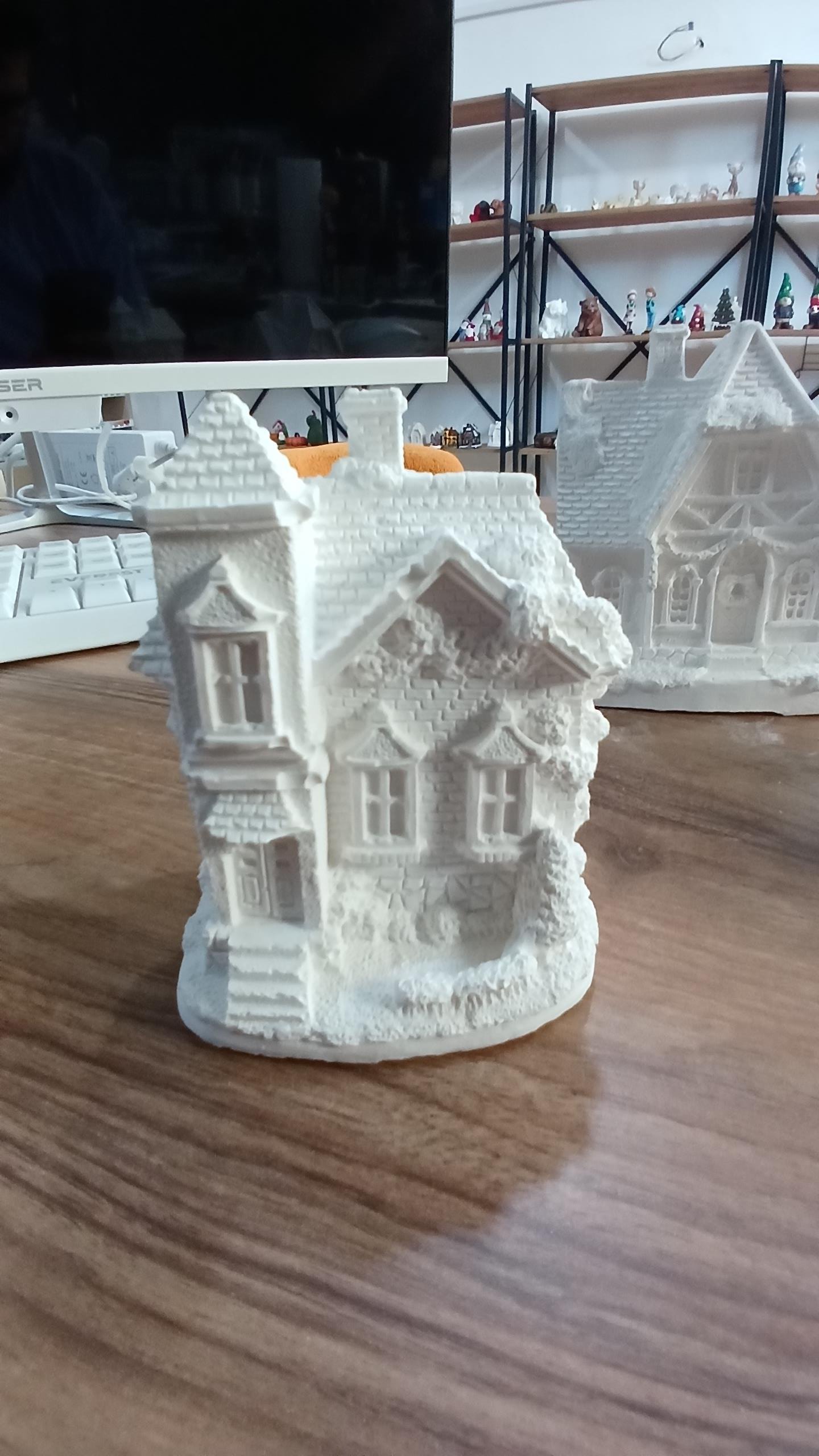 Ham boyasız minyatür ev set  11cm , 9 cm ,8cm 