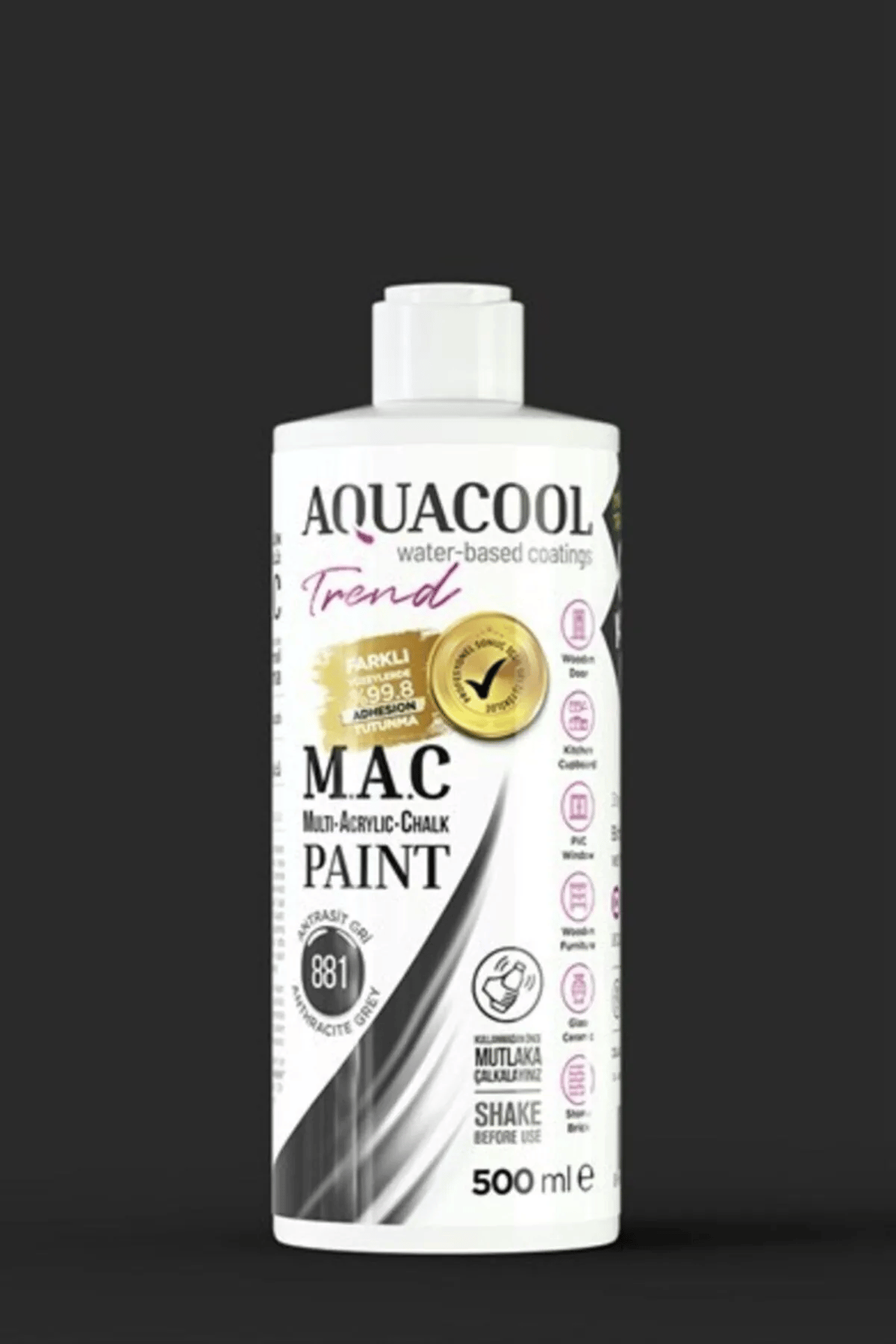 Aquacool Trend MAC Boya 500 ml - 881 Antrasit Gri