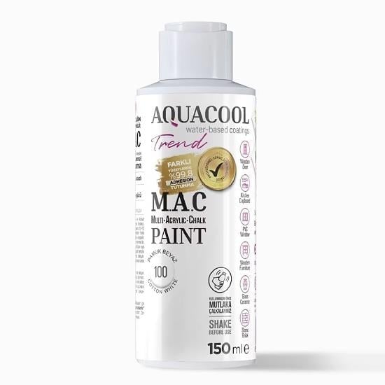 Aquacool Trend Su Bazlı Akrilik Dönüşüm Boyası 100 Pamuk Beyaz 150ml