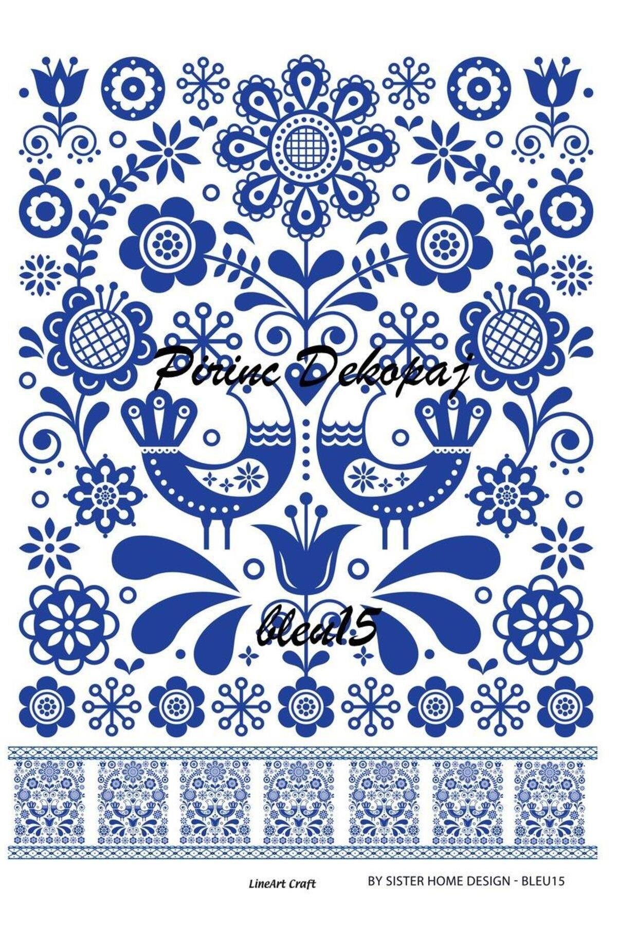 Lineart Pirinç Dekopaj Blue15