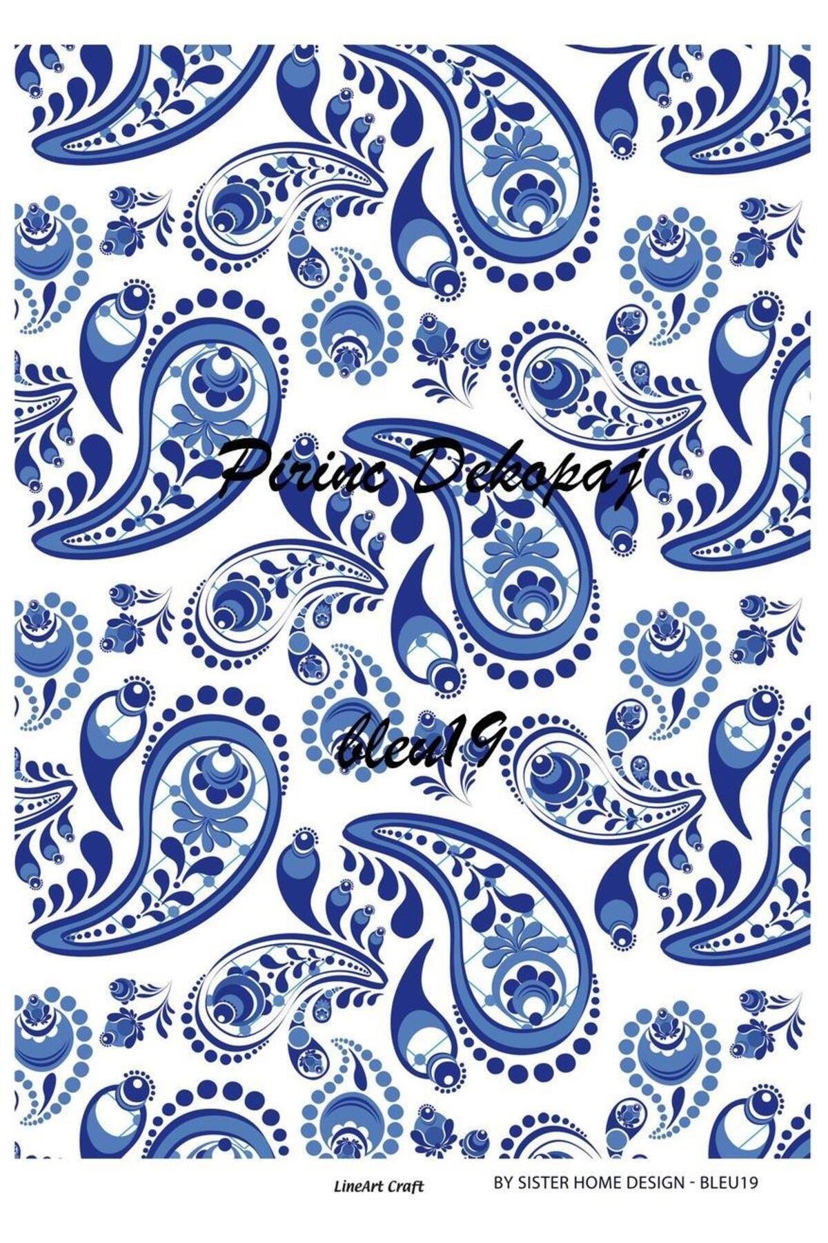 Lineart Pirinç Dekopaj Blue19