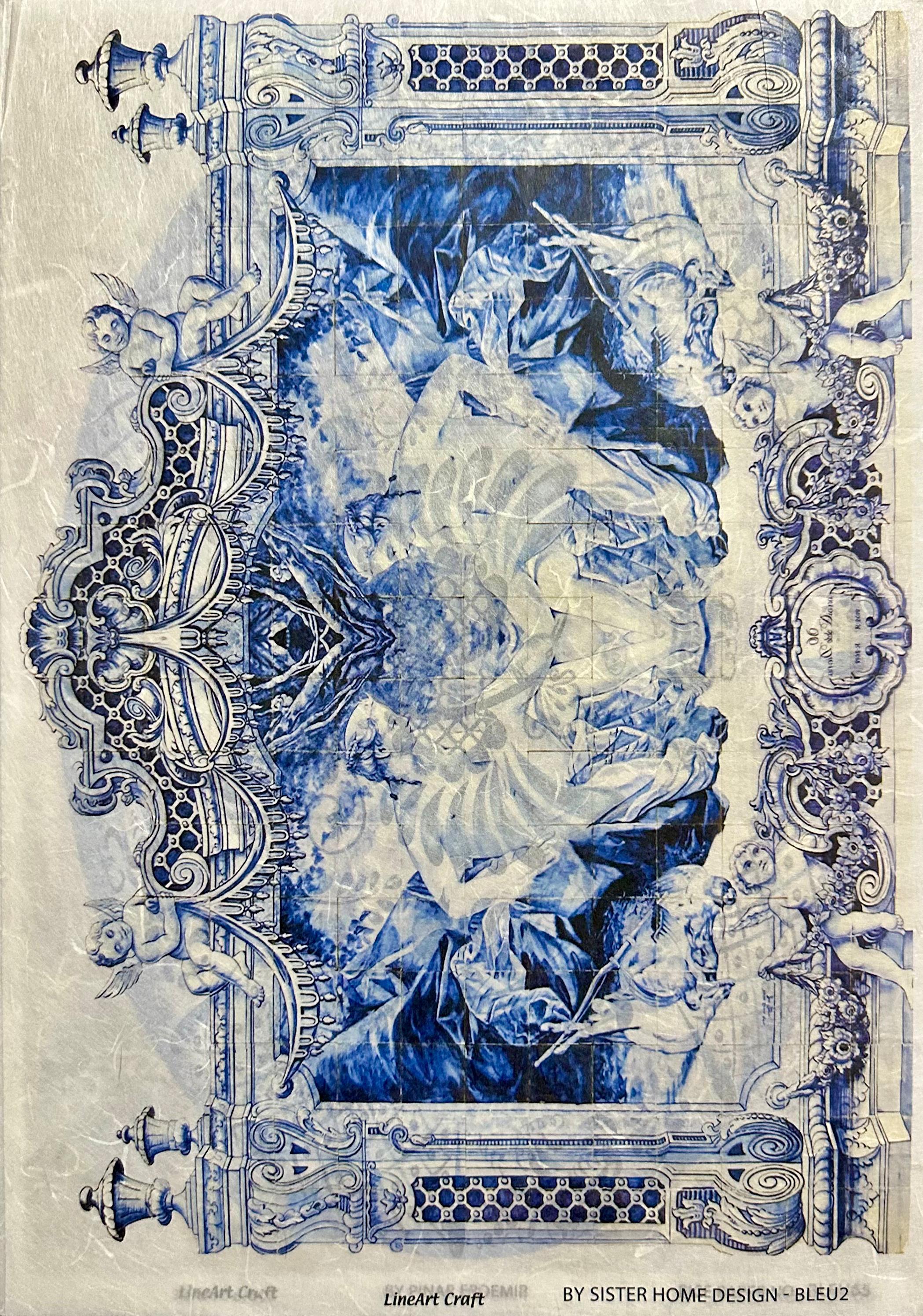 LİNEART PİRİNÇ DEKOPAJ KAĞIDI BLEU2