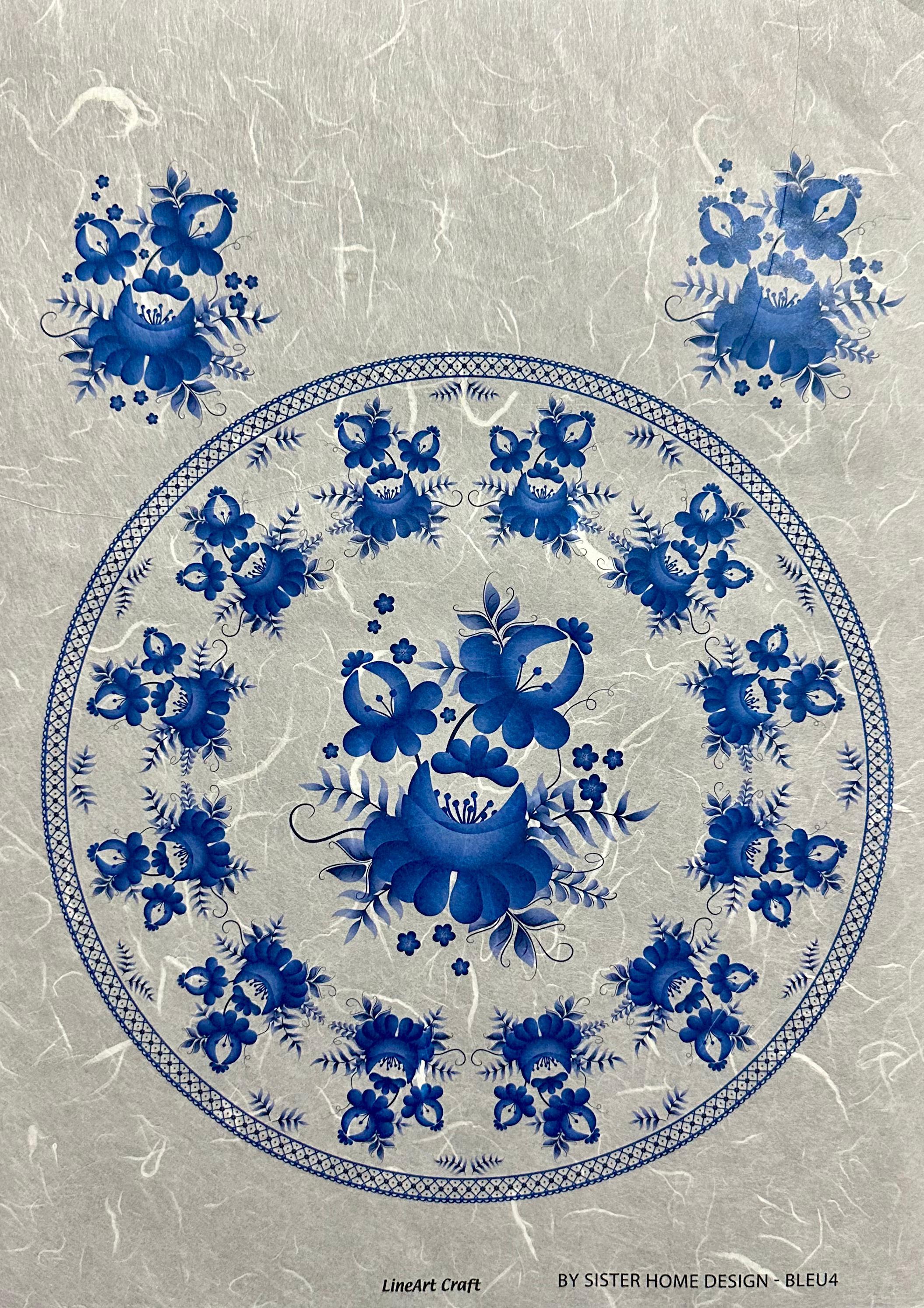 LİNEART PİRİNÇ DEKOPAJ KAĞIDI BLEU4