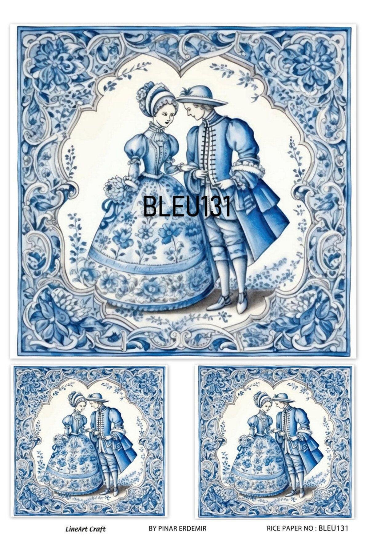 Lineart Pirinç Dekopaj Rice Paper BLUE131