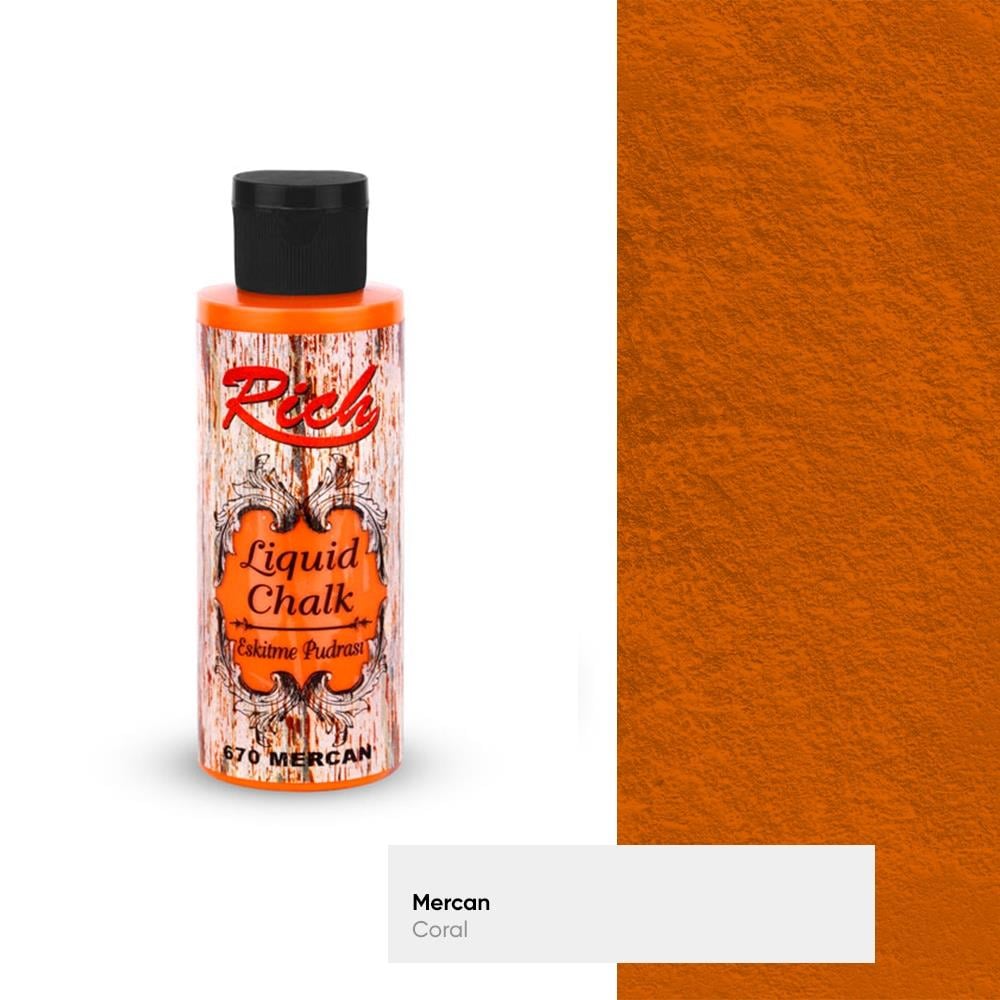 Rich Liquid Chalk Eskitme Pudrası 120 cc Mercan 670