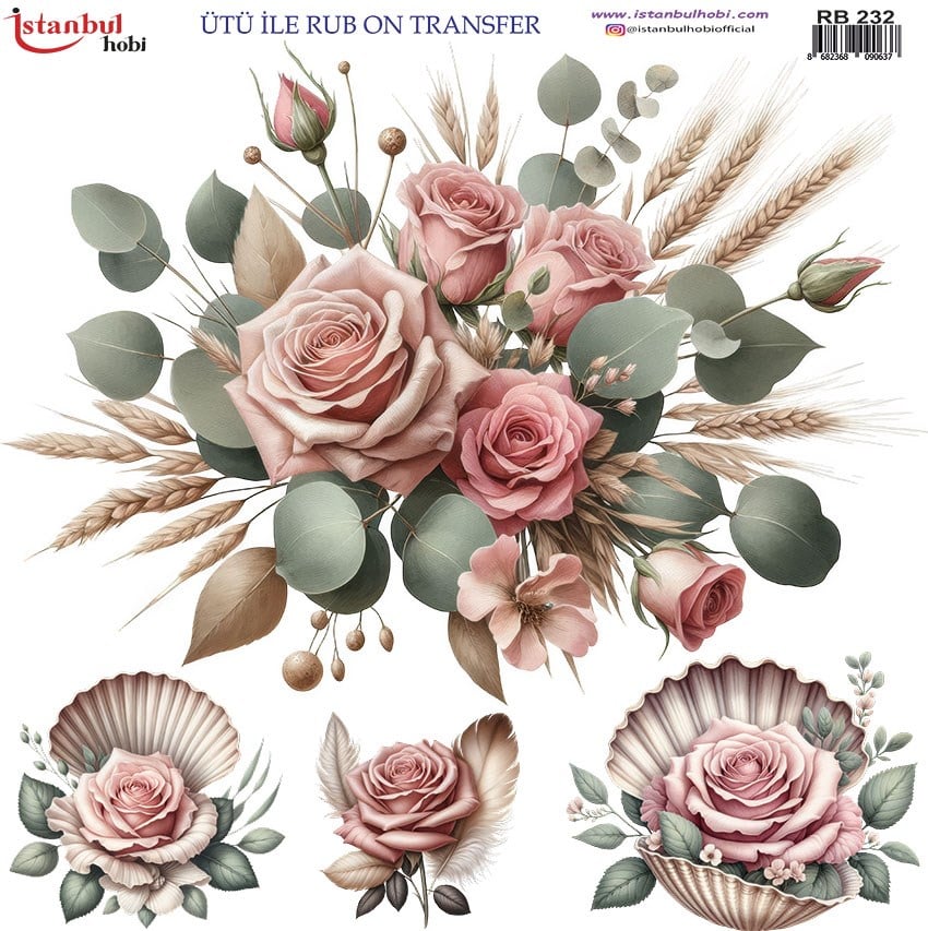 ÜTÜ İLE RUB ON  TRANSFER RB 232  30 X 30 cm