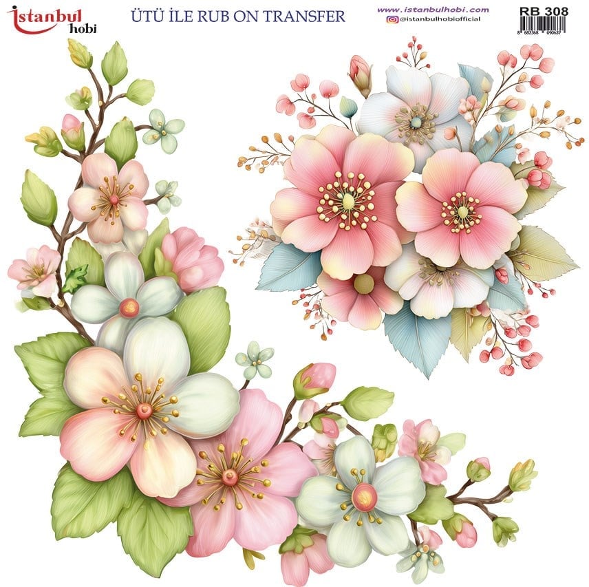 ÜTÜ İLE RUB ON  TRANSFER RB 308  30 X 30 cm