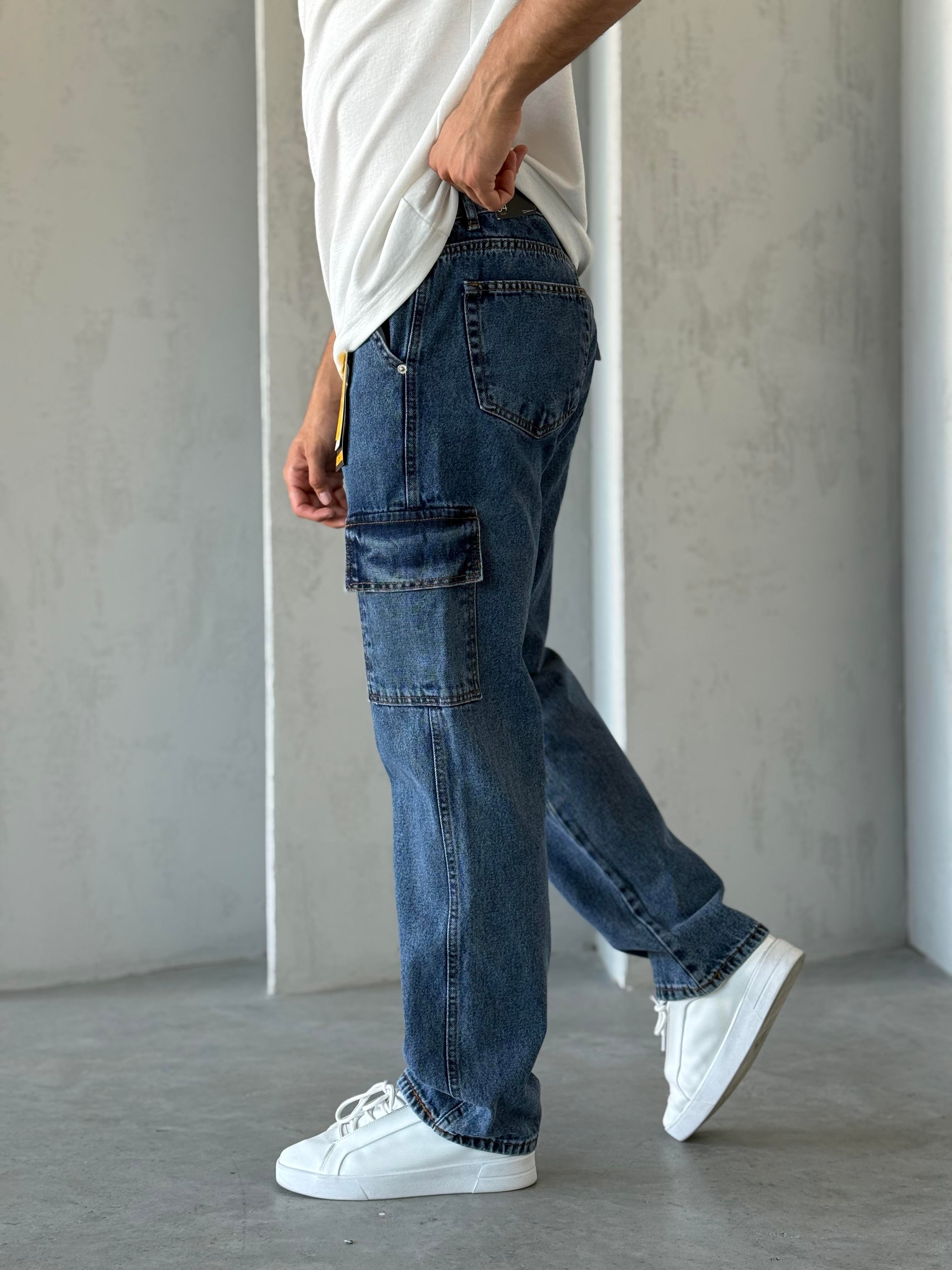 BAGGY MAVİ KARGO CEPLİ