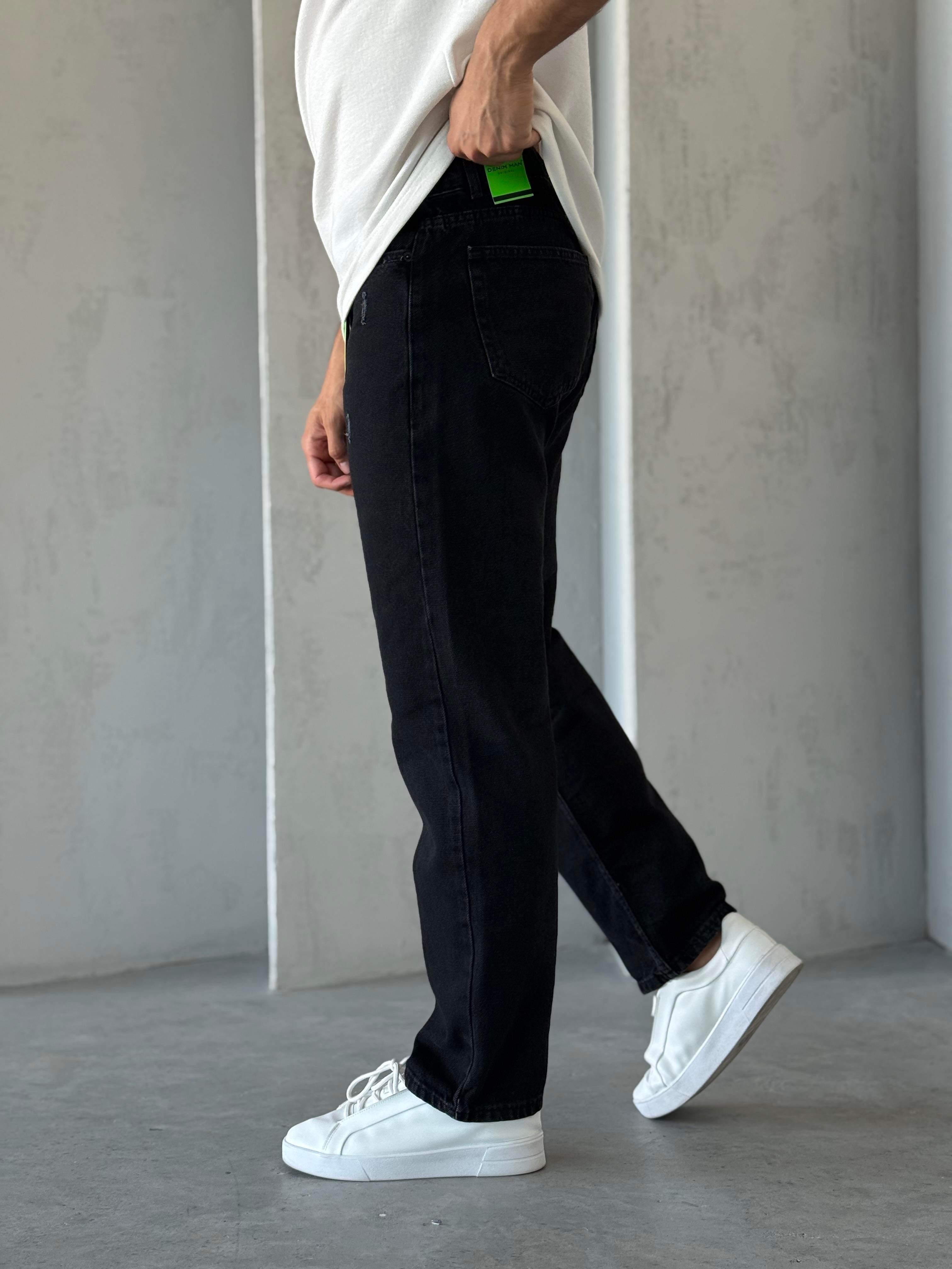 BAGGY SİYAH YIRTIK 