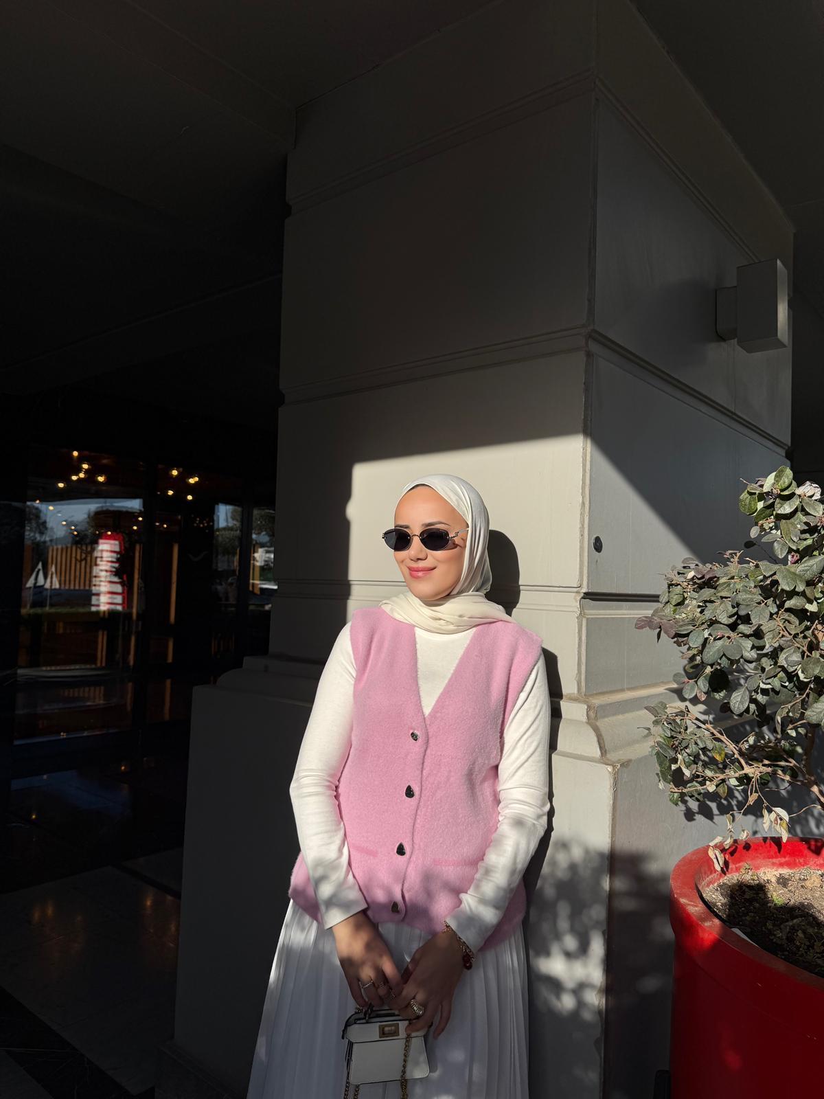 ANGORA PEMBE YELEK