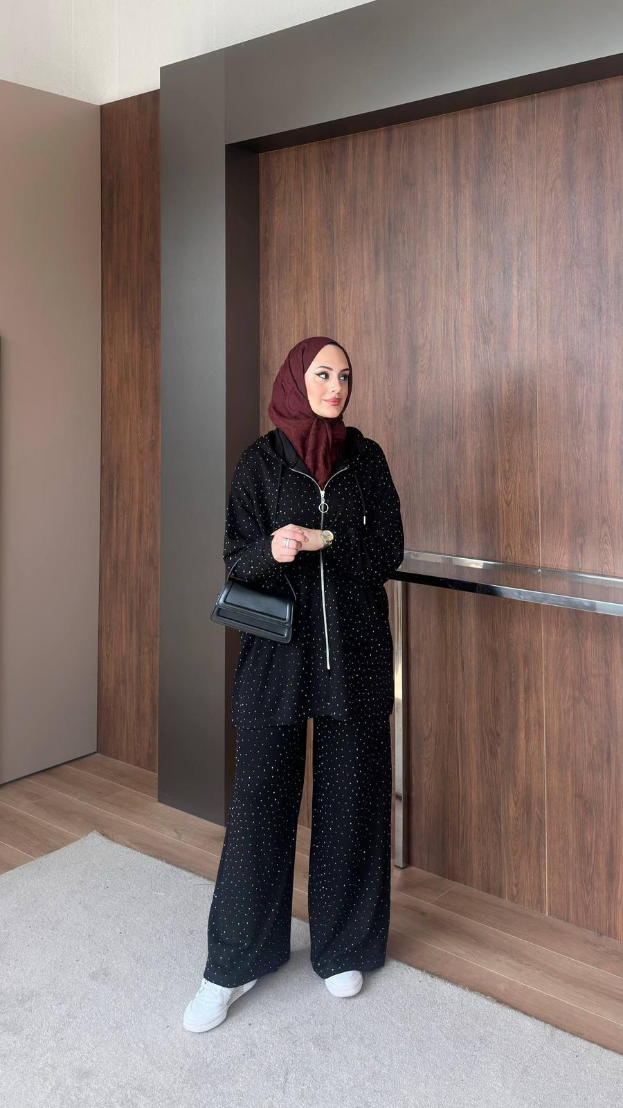 OYSHO TAŞLI TAKIM SİYAH