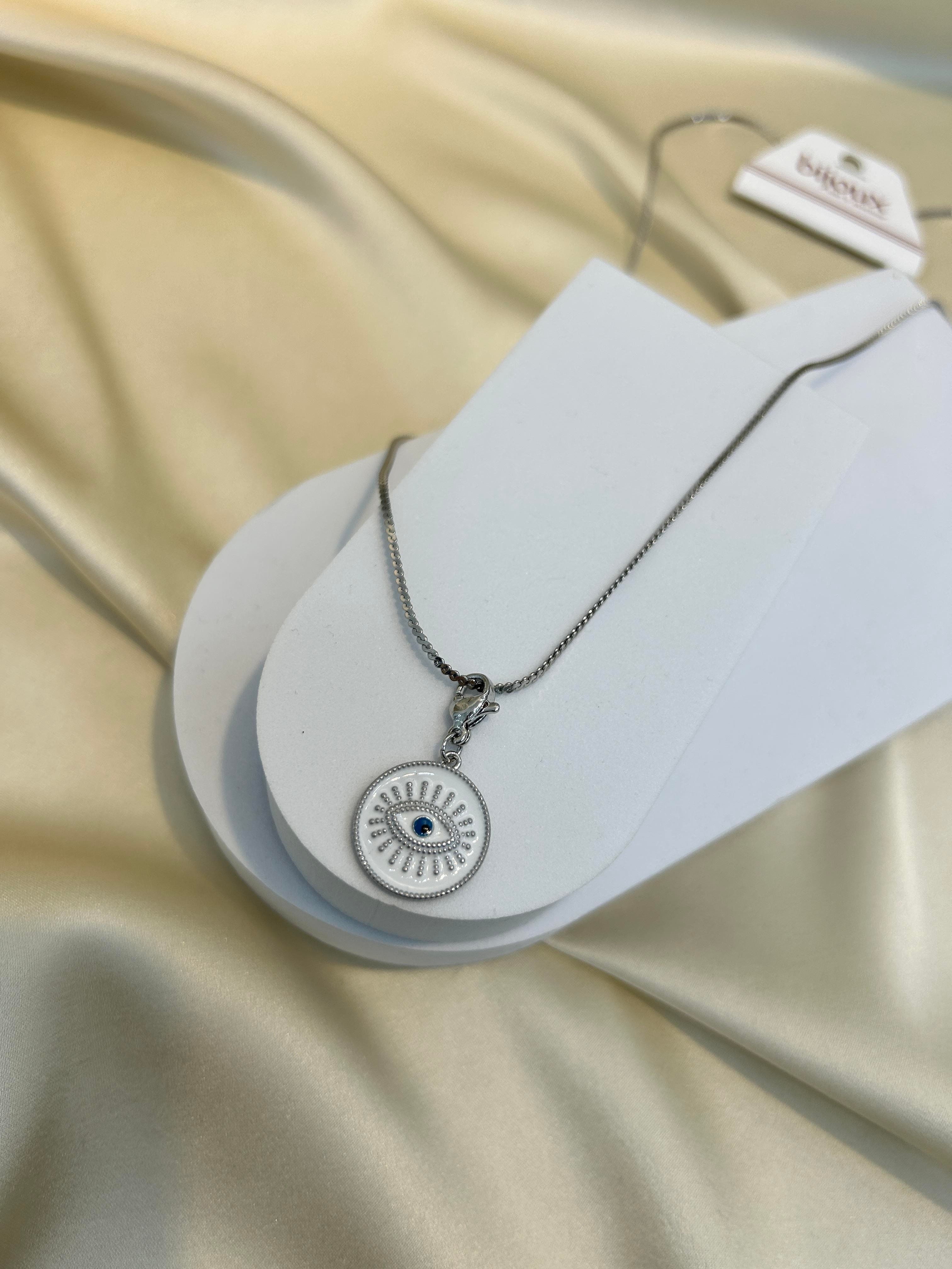 Silver Beyaz Göz Kolye