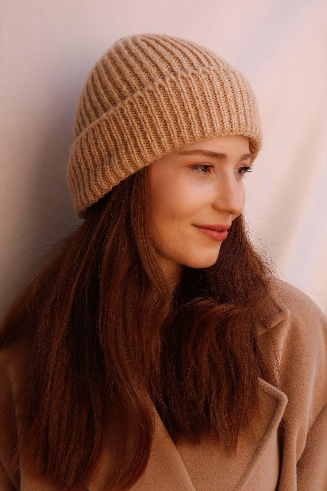 Kadın Örgü Camel Bere