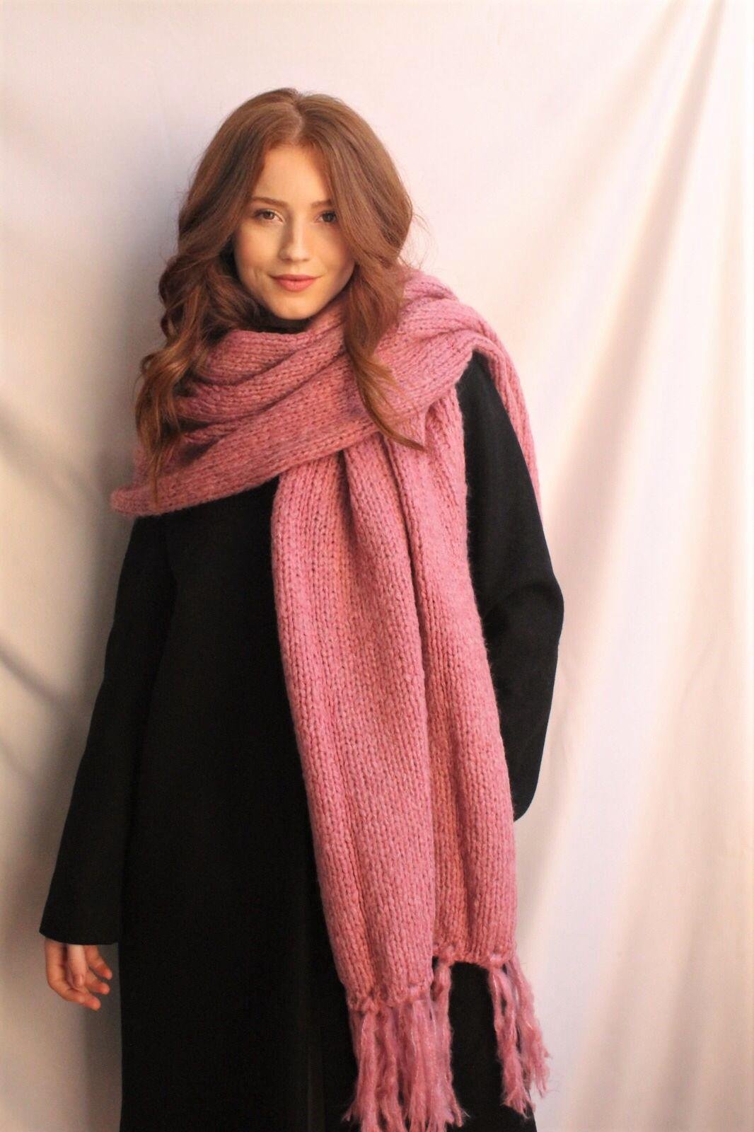 Kadın Triko Pembe Şal