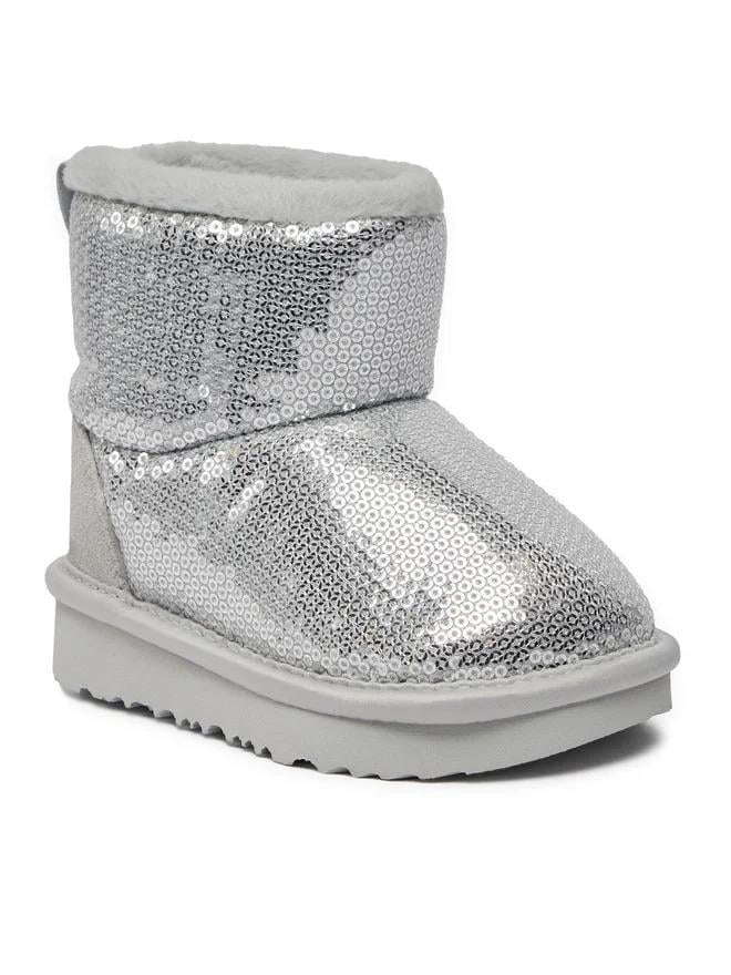 UGG Classic Mini Mirror Ball Çocuk Botu – Gümüş