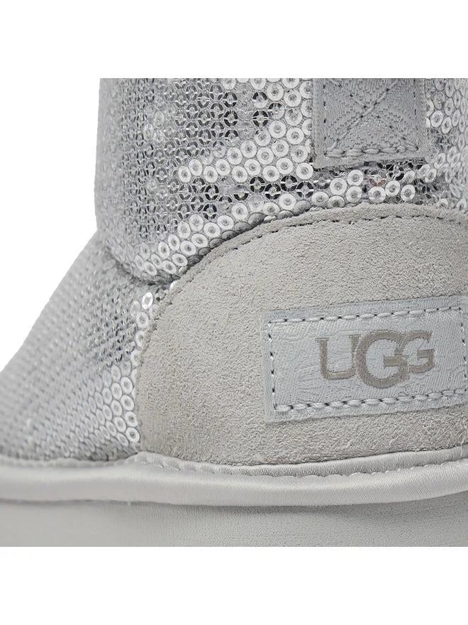UGG Classic Mini Mirror Ball Çocuk Botu – Gümüş