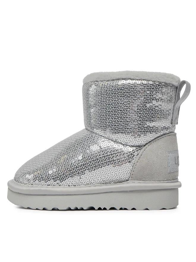 UGG Classic Mini Mirror Ball Çocuk Botu – Gümüş