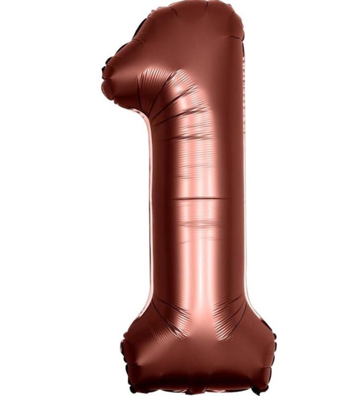 1 Yaş Rakam Folyo Balon Kahverengi 40 inc