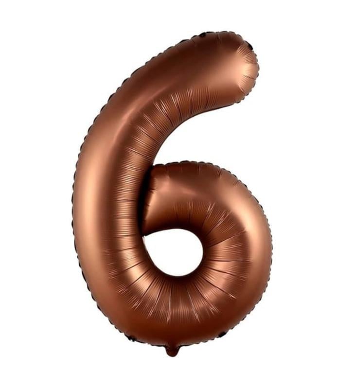 6 Yaş Rakam Folyo Balon Kahverengi 40 inc