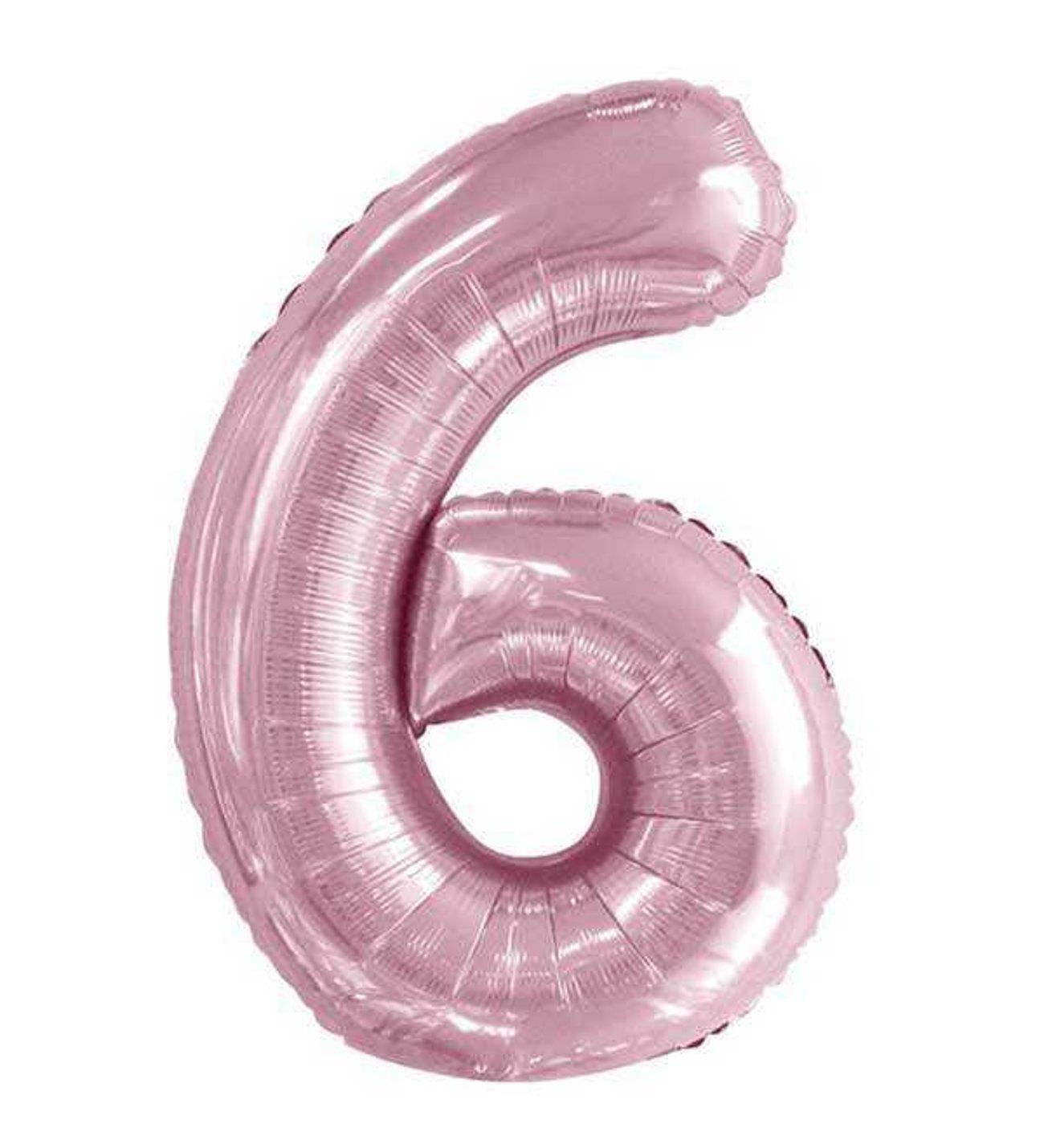 6 Yaş Rakam Folyo Balon Pembe 40 inc