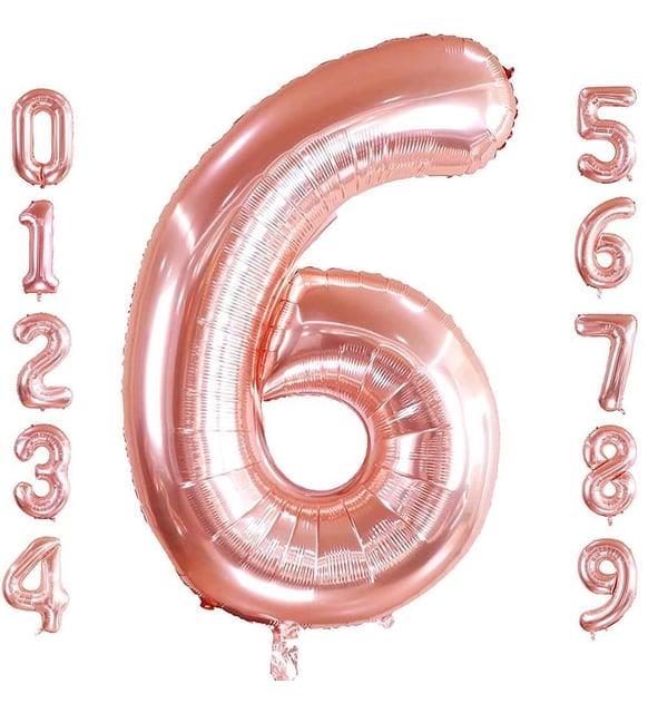 6 Yaş Rakam Folyo Balon Rose Gold 40 inc