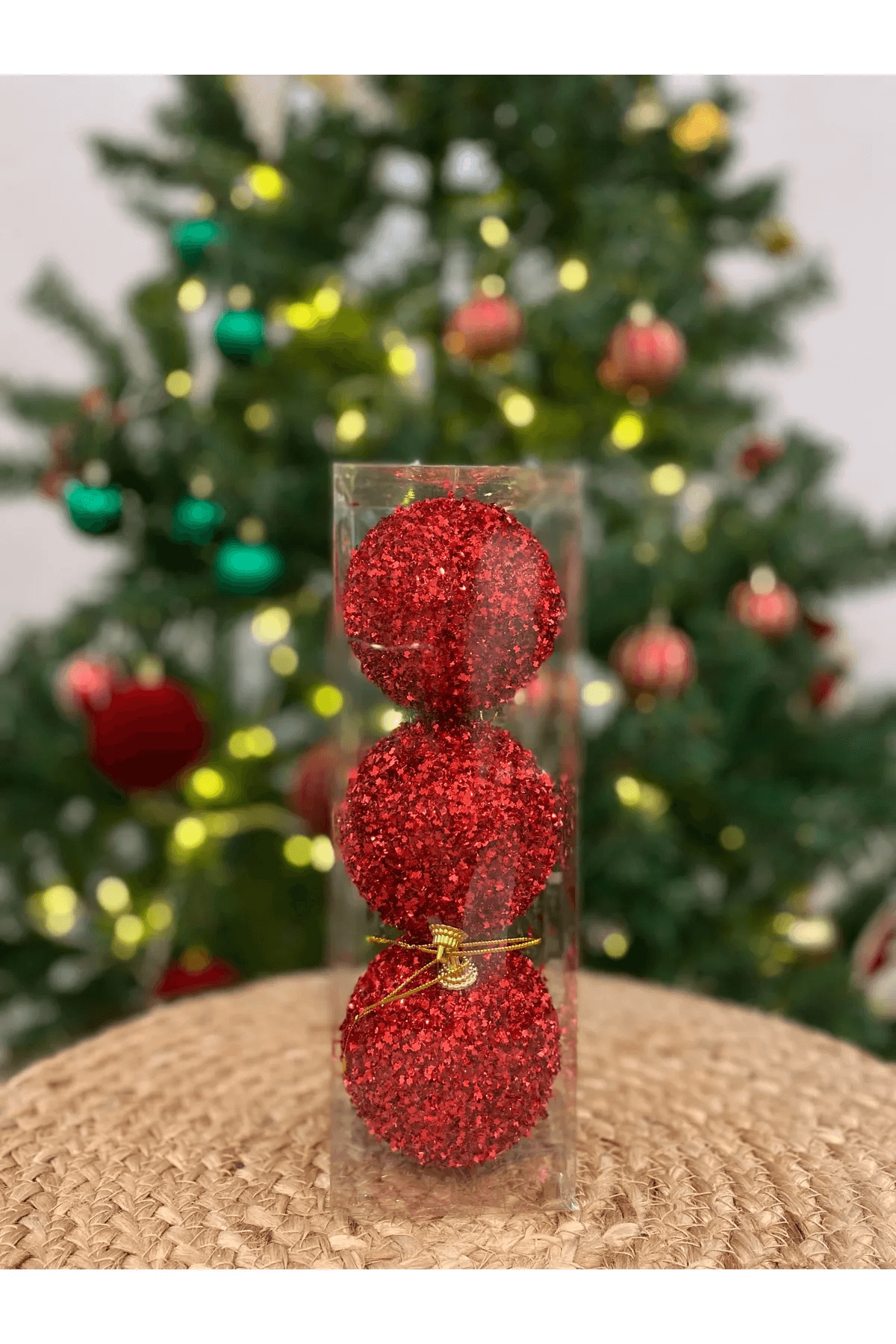 Kırmızı Pullu 8cm 3'lü Top